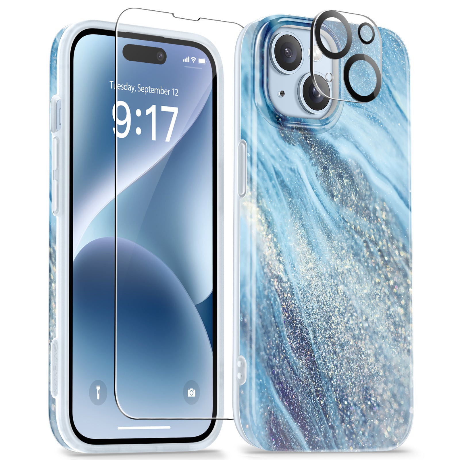 GVIEWIN for iPhone 15 case marble