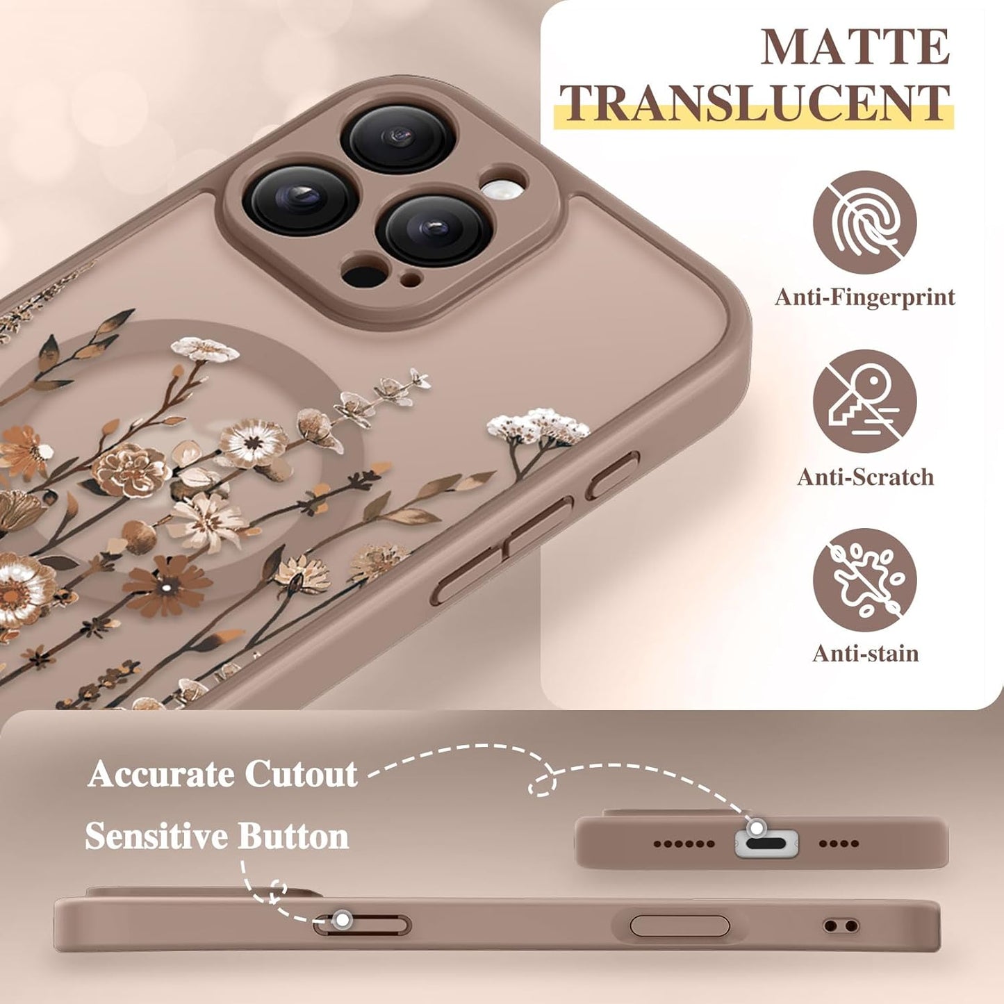 GVIEWIN for iPhone 16 Pro Case Compatible with MagSafe