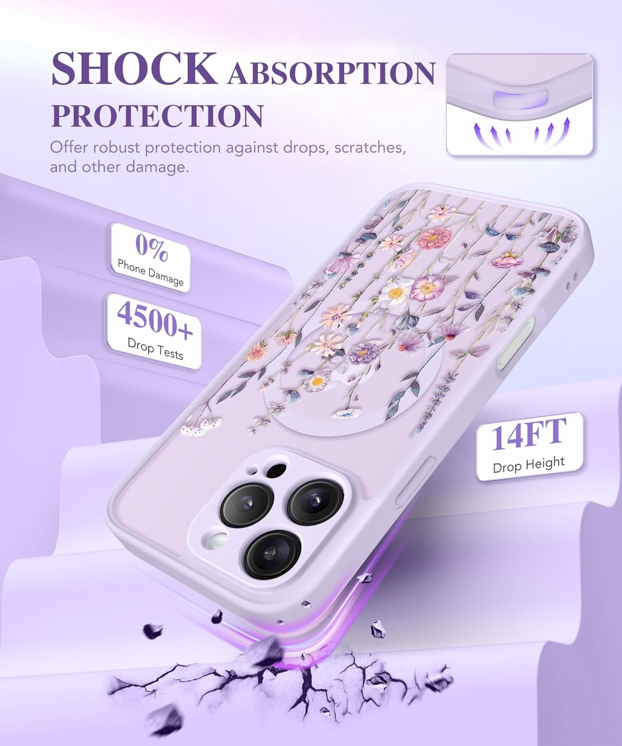 iPhone 16 Pro Floral Translucent Case Floratopia