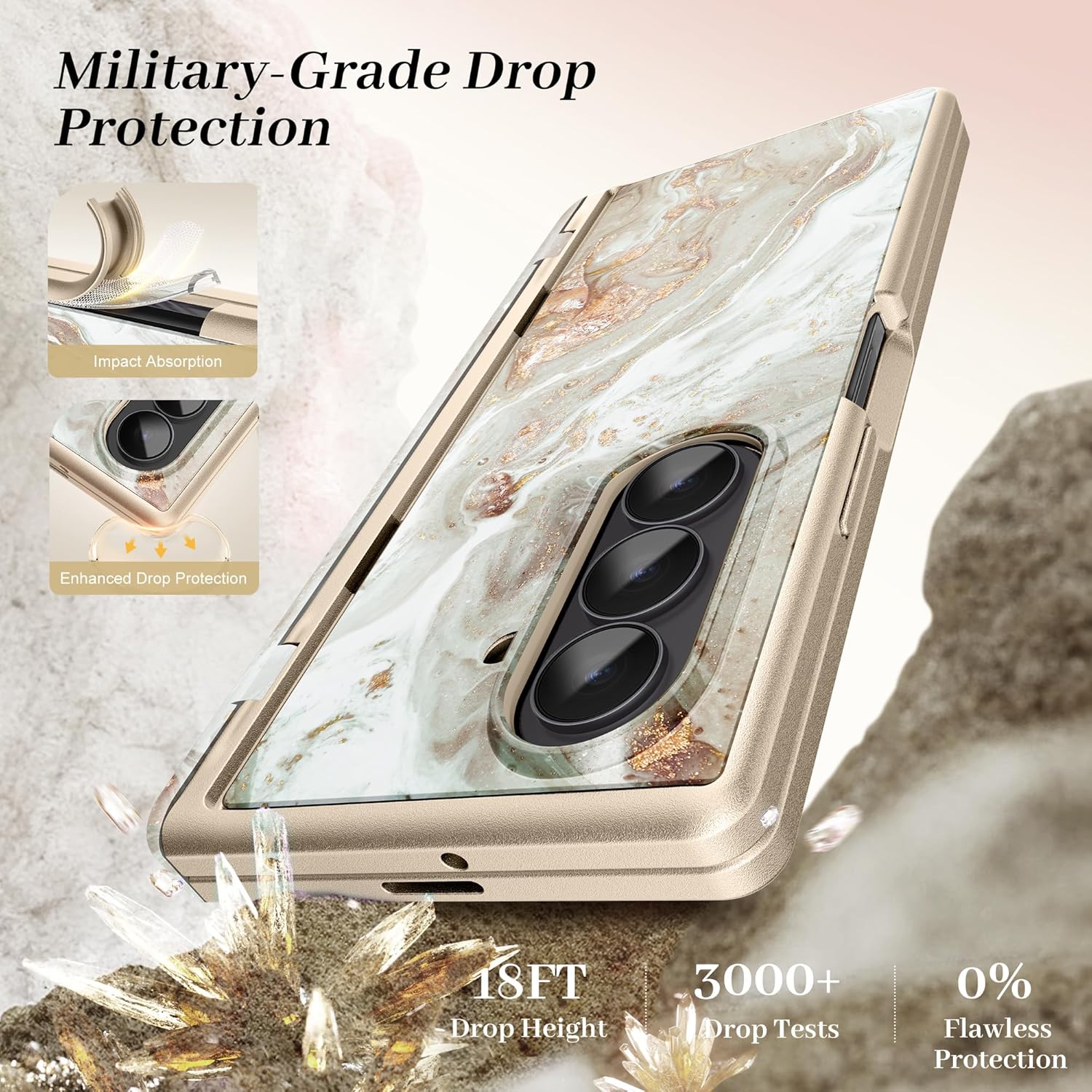 GVIEWIN for Samsung Galaxy Z Fold 7 Case with Privacy Screen Protector