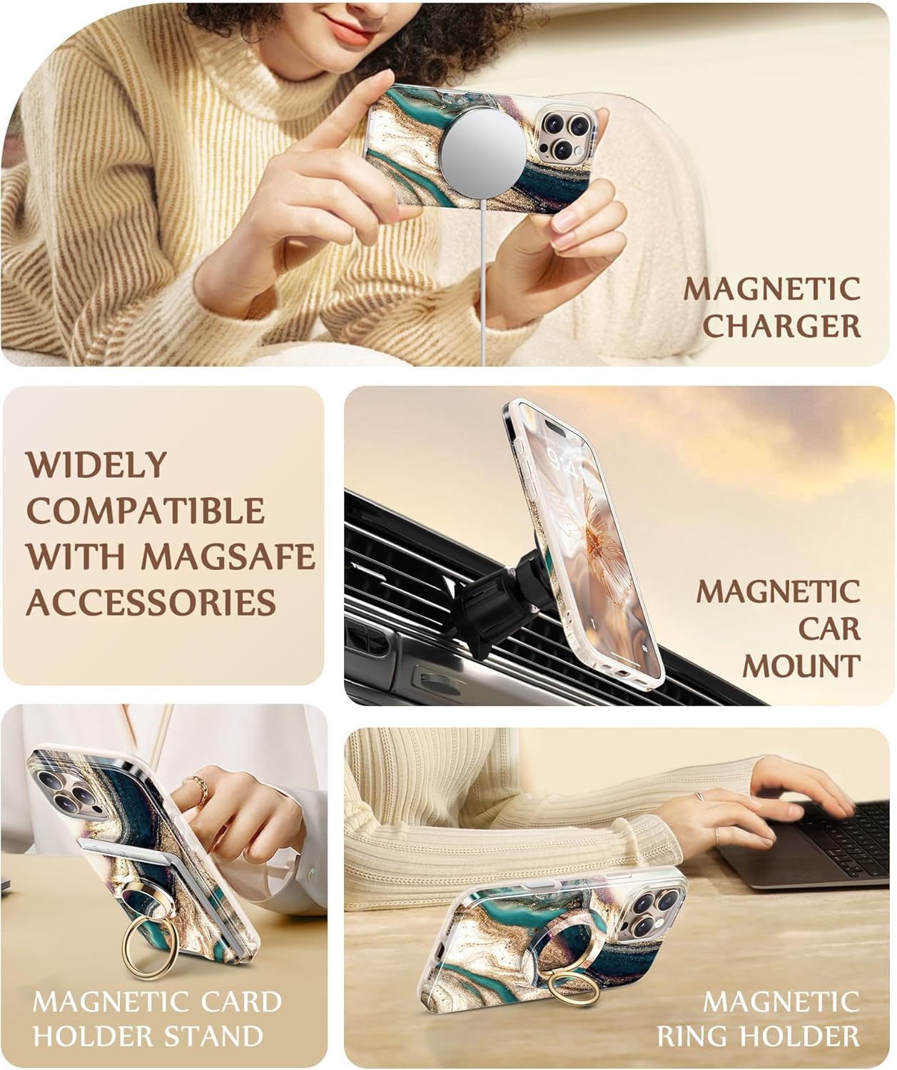 iPhone 16 Pro Magsafe Marble case