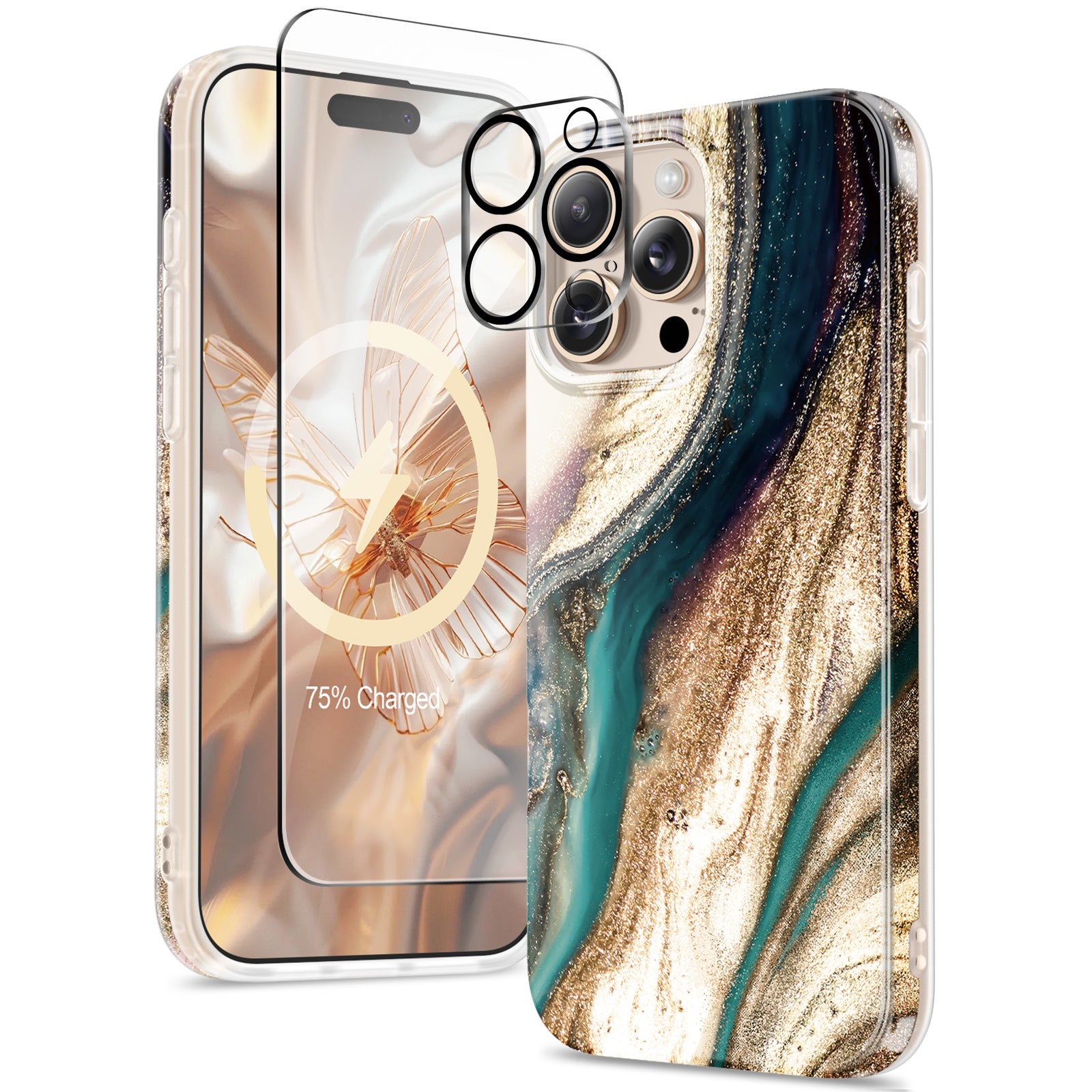 GVIEWIN for iPhone 16 Pro max Marble Case