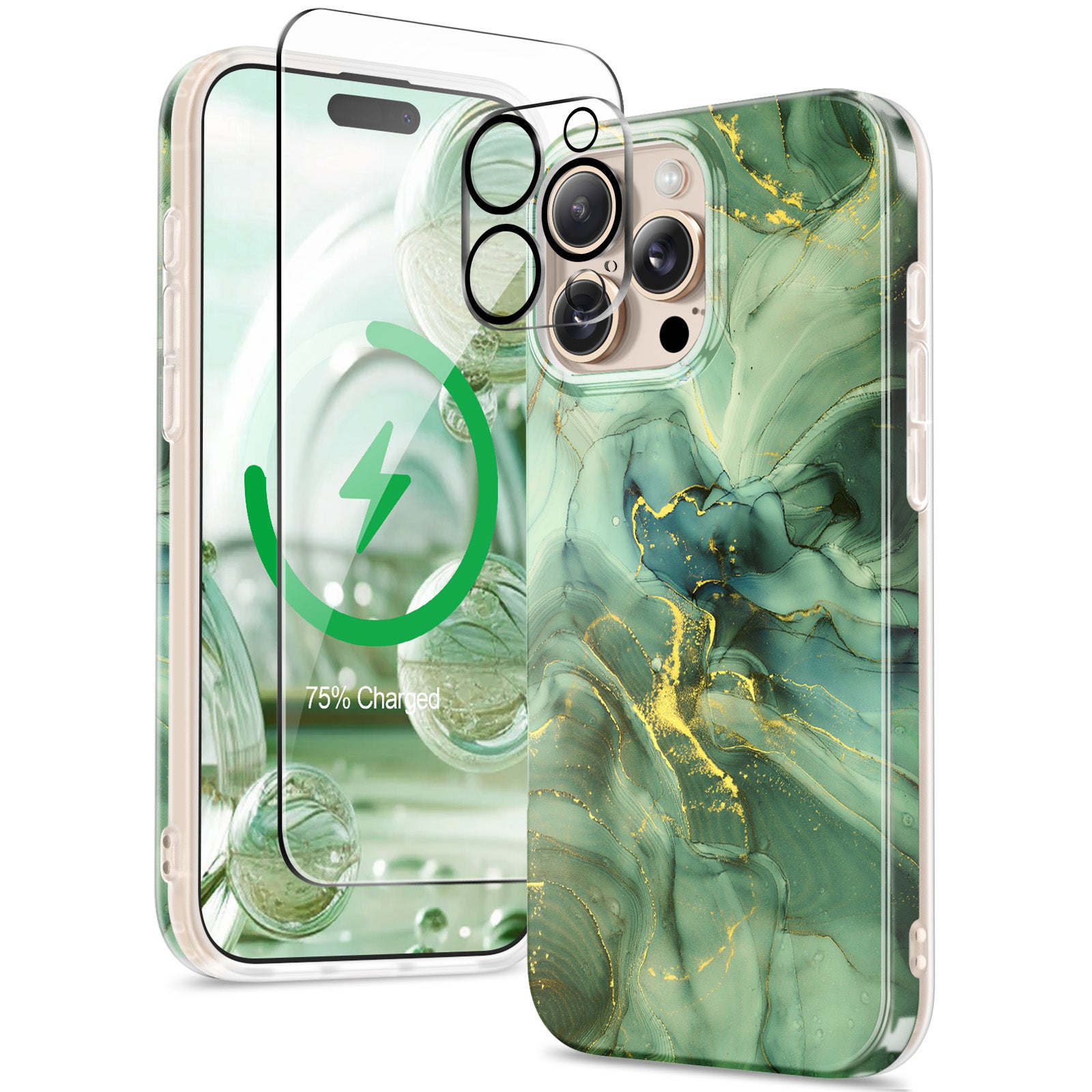 GVIEWIN for iPhone 16 Pro max Marble Case