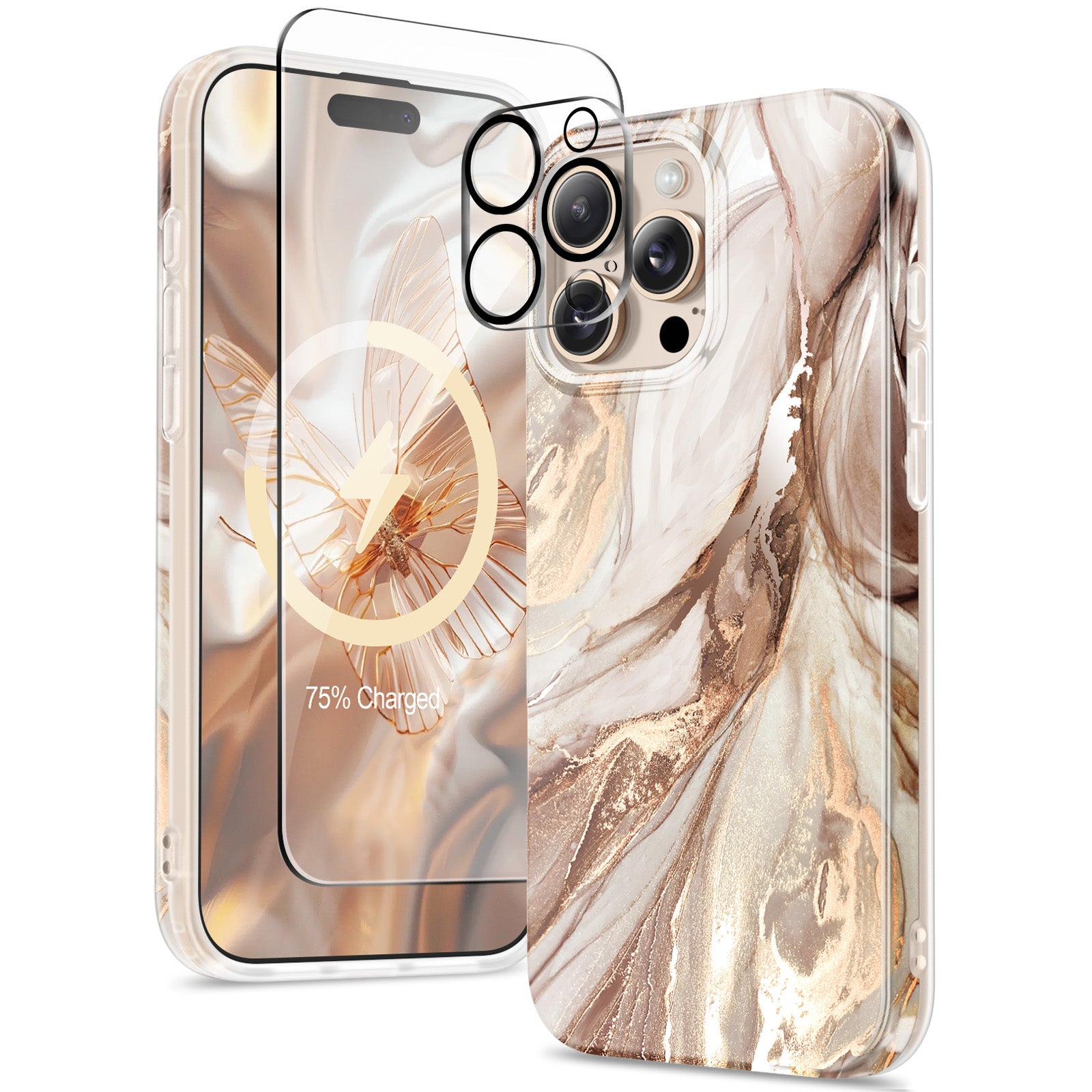 GVIEWIN for iPhone 16 Pro max Marble Case