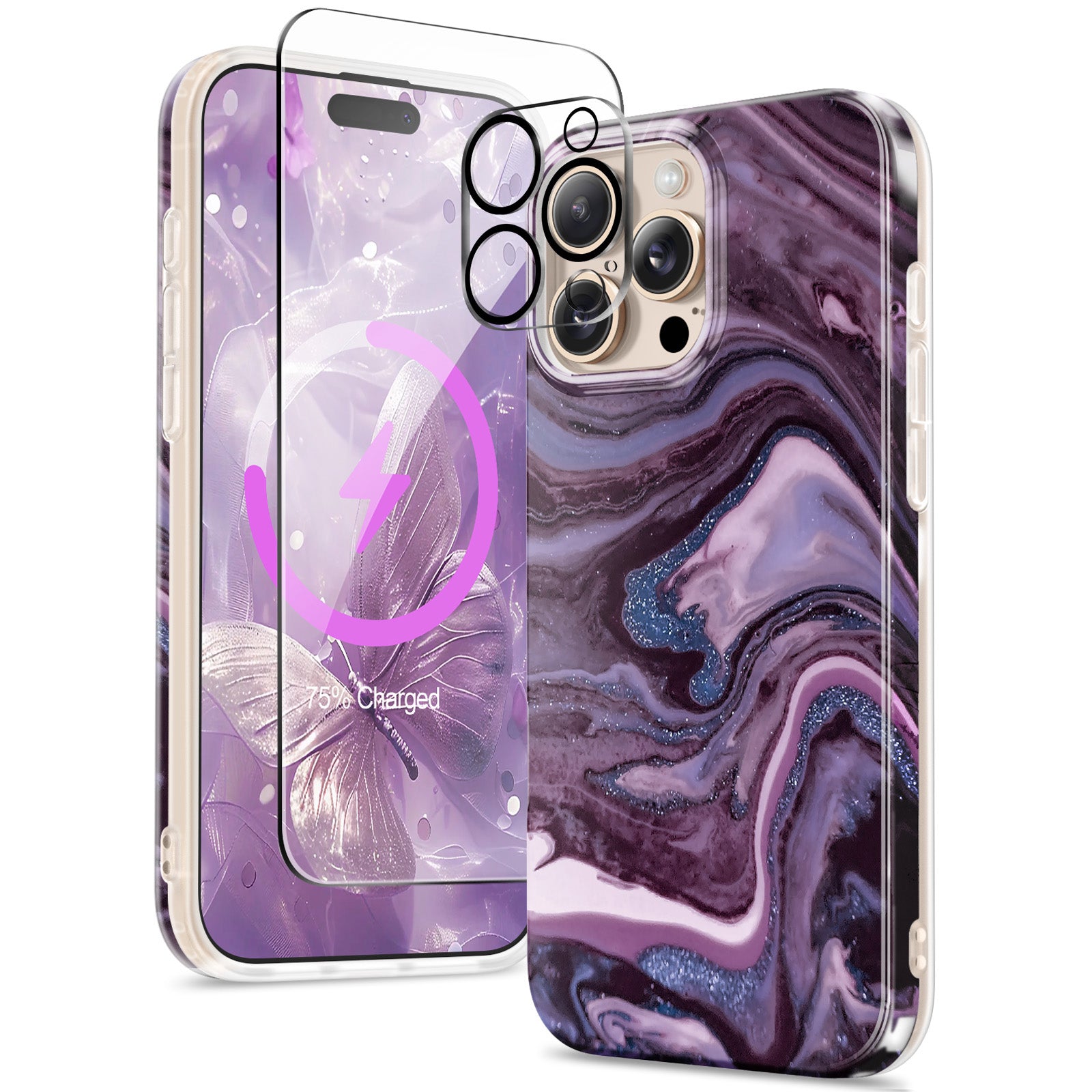 GVIEWIN for iPhone 16 Pro max Marble Case