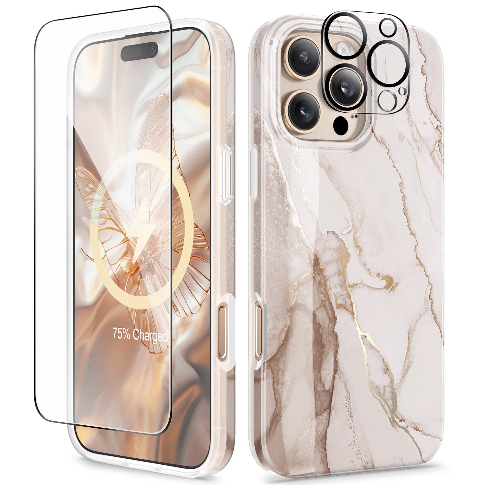 GVIEWIN for iPhone 16 Pro Magsafe Marble case