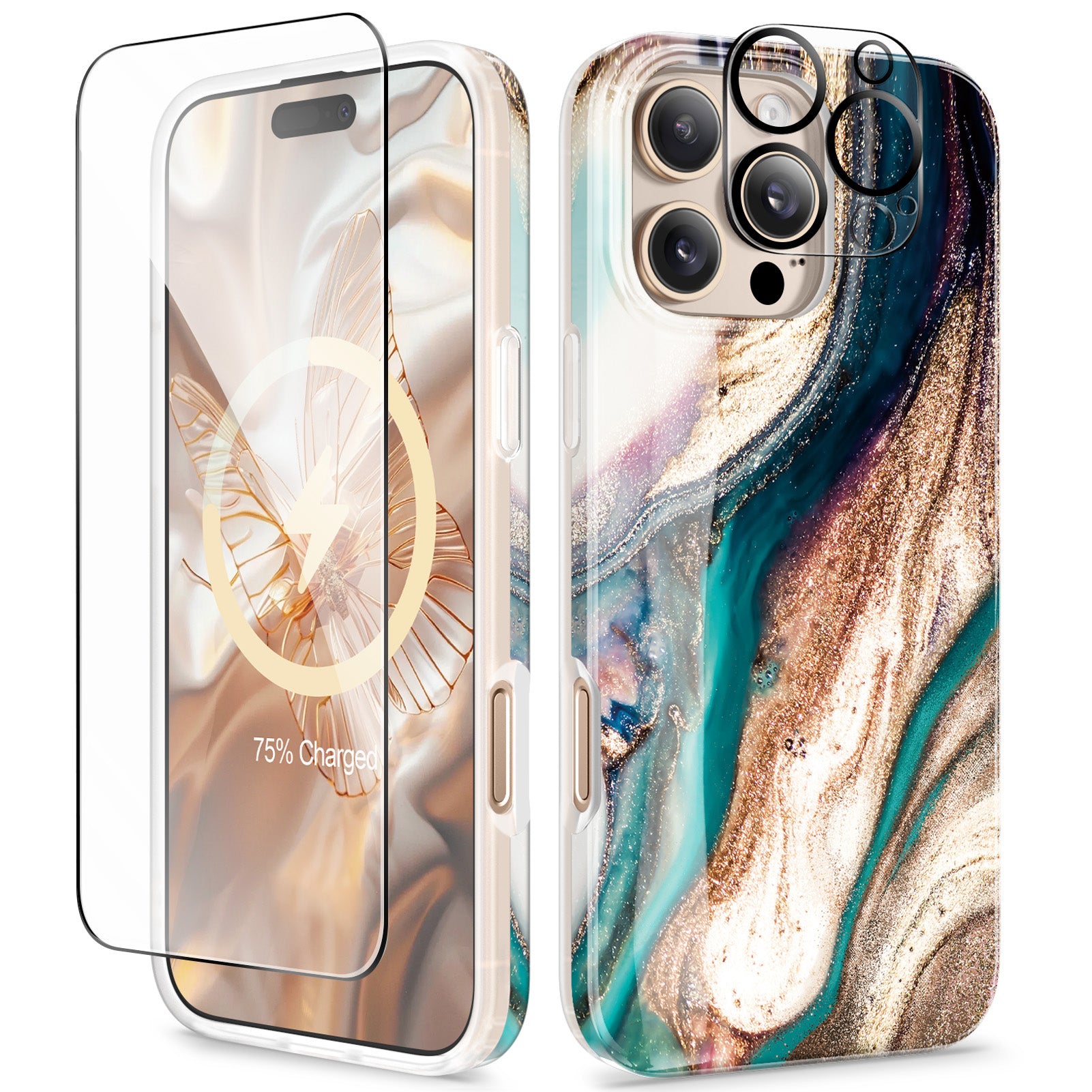 GVIEWIN for iPhone 16 Pro Magsafe Marble case