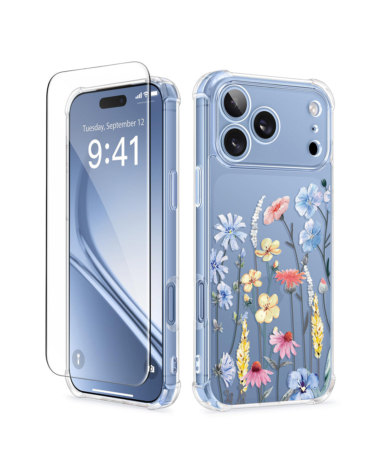 GVIEWIN for iPhone 18 Pro Max Case Floral Clear Slim Women