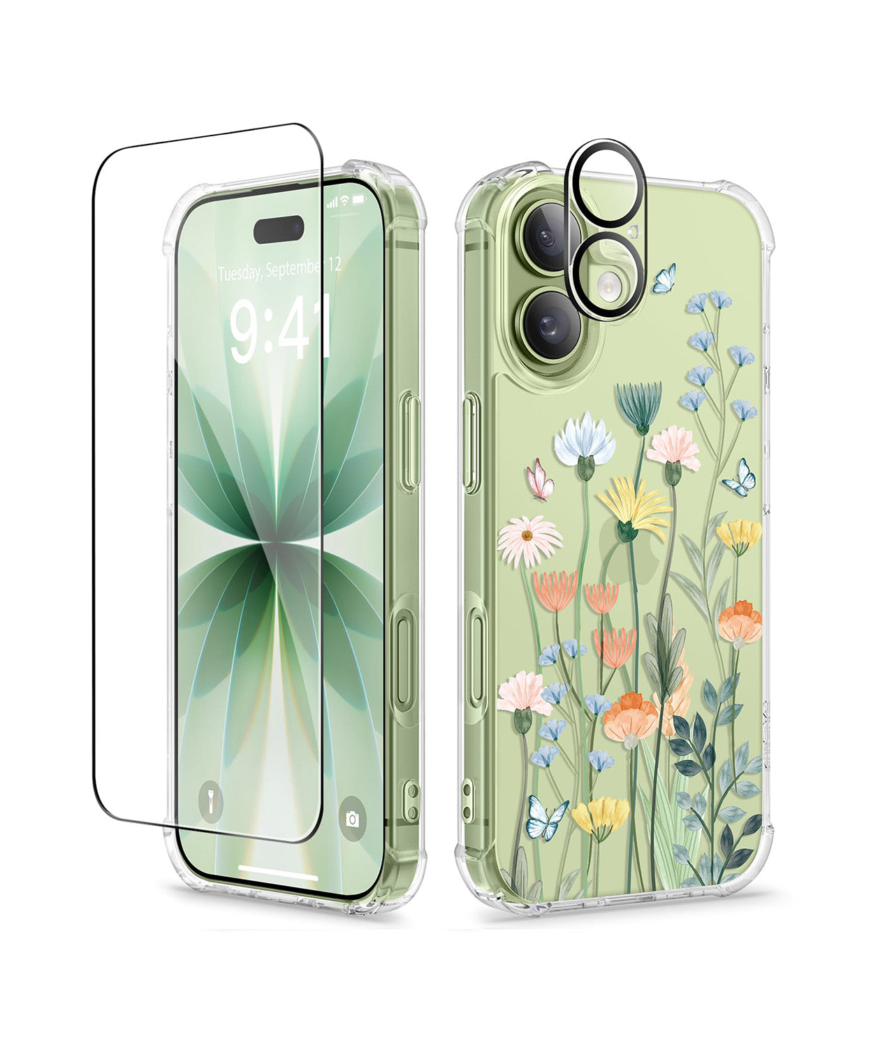 GVIEWIN for iPhone 17 Case Floral Clear Slim Women