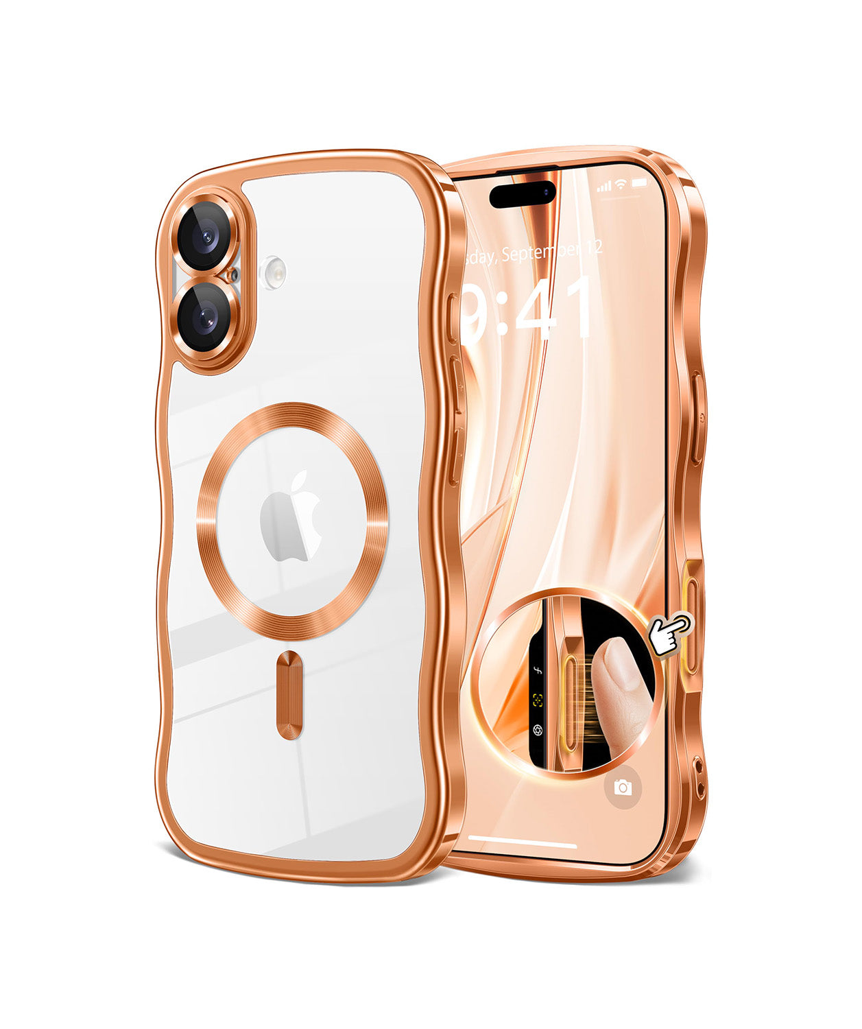 GVIEWIN for iPhone 17 Case Compatible with MagSafe Cute Wave Frame