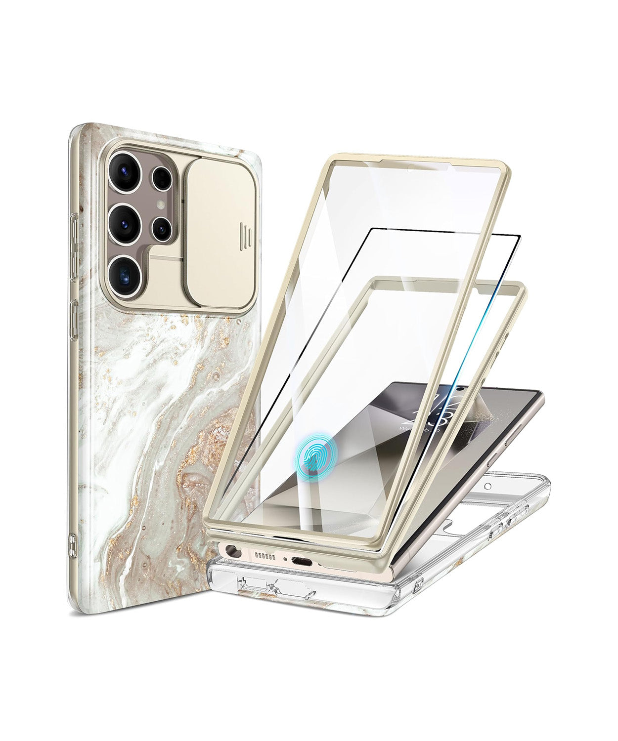 GVIEWIN for Samsung Galaxy S23 Ultra Case with Slide Camera Cover