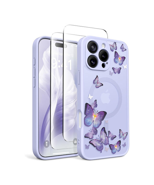 iPhone 16 Pro Floral Translucent Case Butterfly