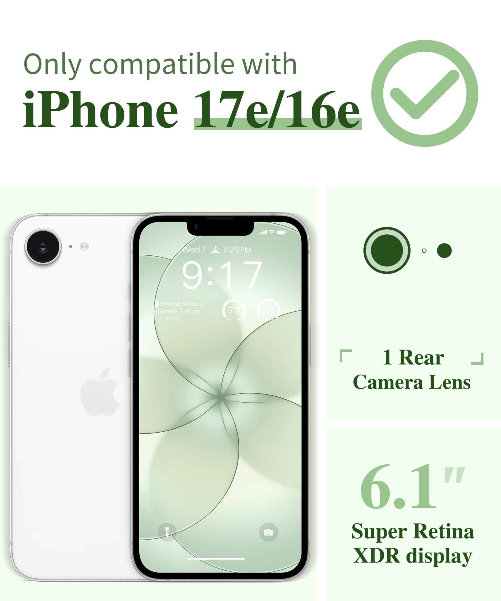 GVIEWIN for iPhone 17e Case with Screen Protector