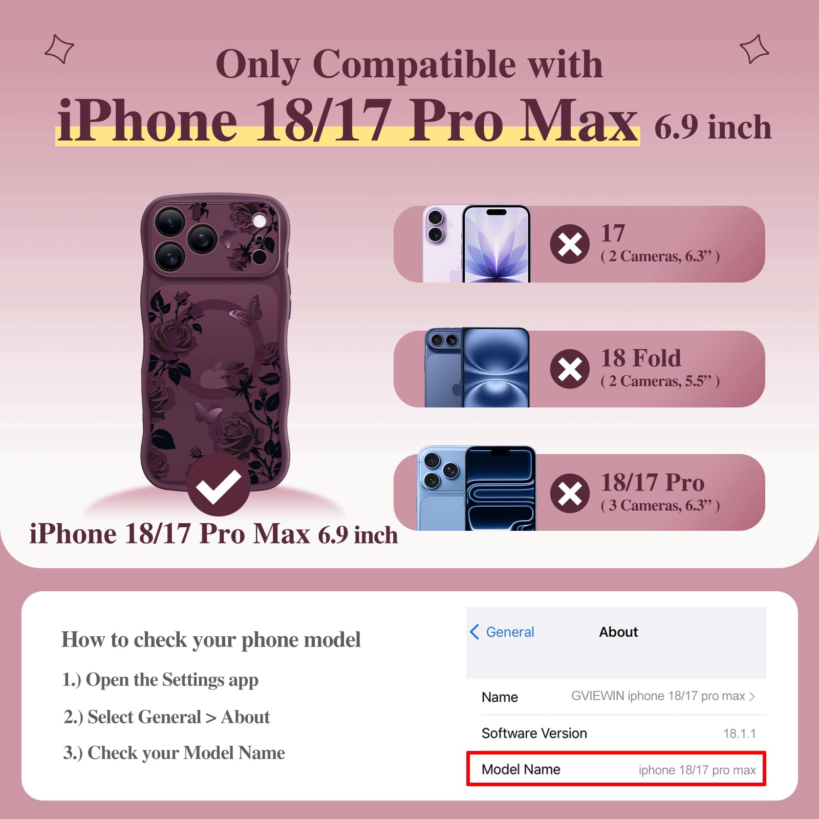 GVIEWIN for iPhone 18 Pro Max Case/17 Pro Max Case Compatible with MagSafe
