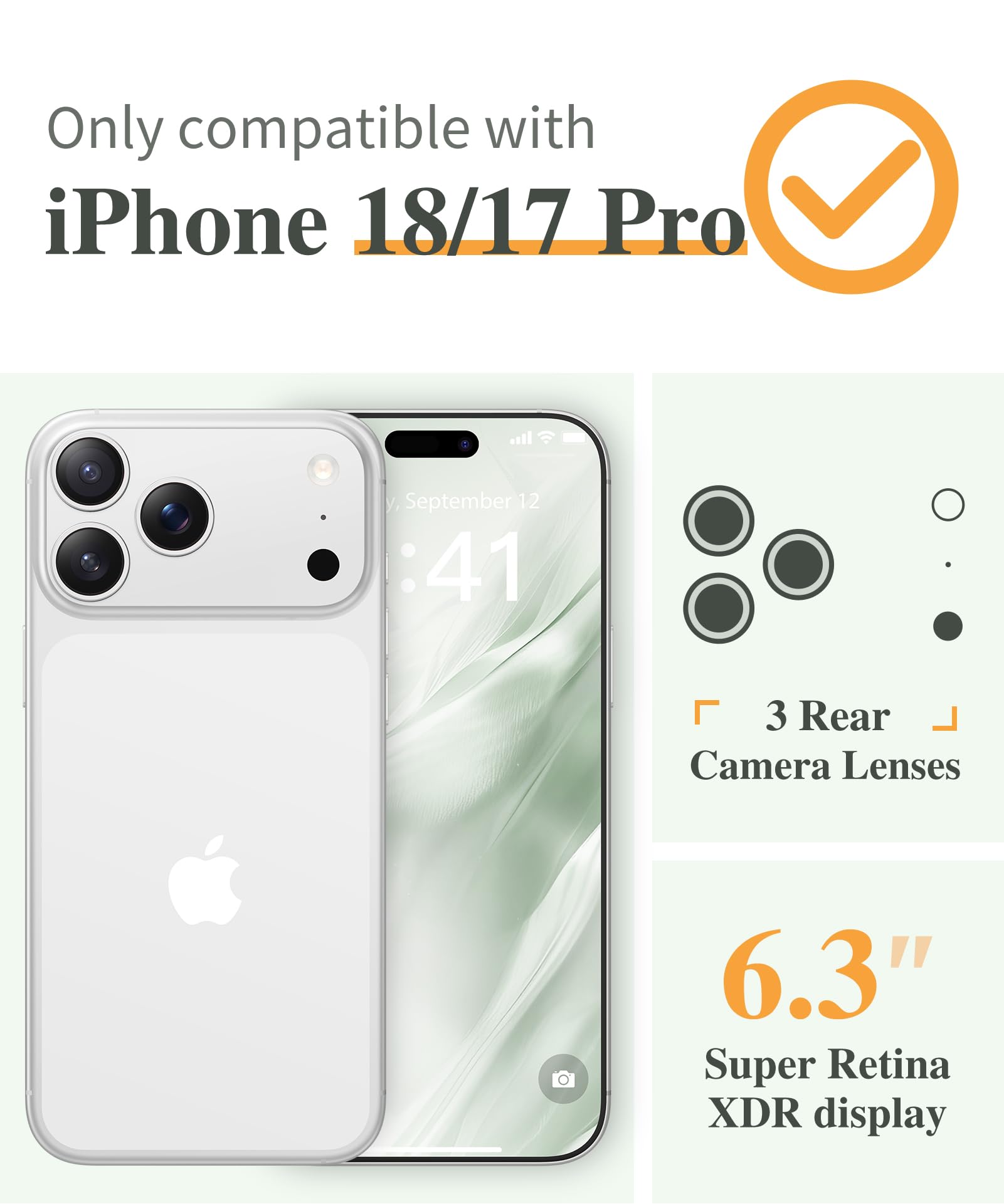 GVIEWIN for iPhone 18 Pro Case Slim, Floret/Colorful