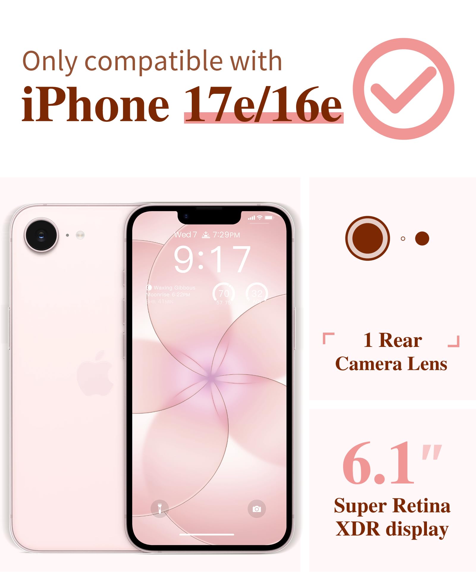 GVIEWIN for iPhone 17e Case with Screen Protector