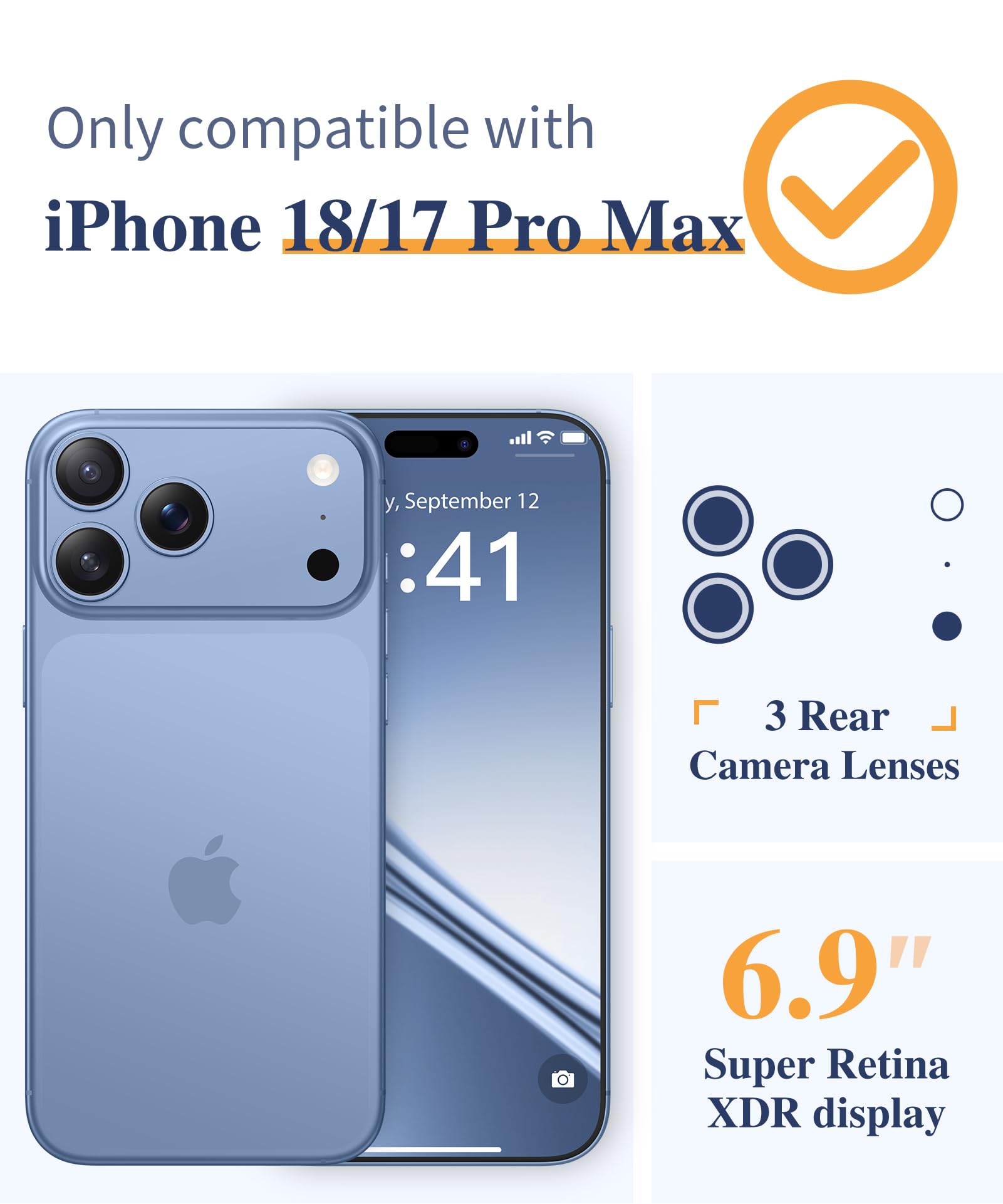 GVIEWIN for iPhone 18 Pro Max Case/17 Pro Max Case Floral Clear Slim Women