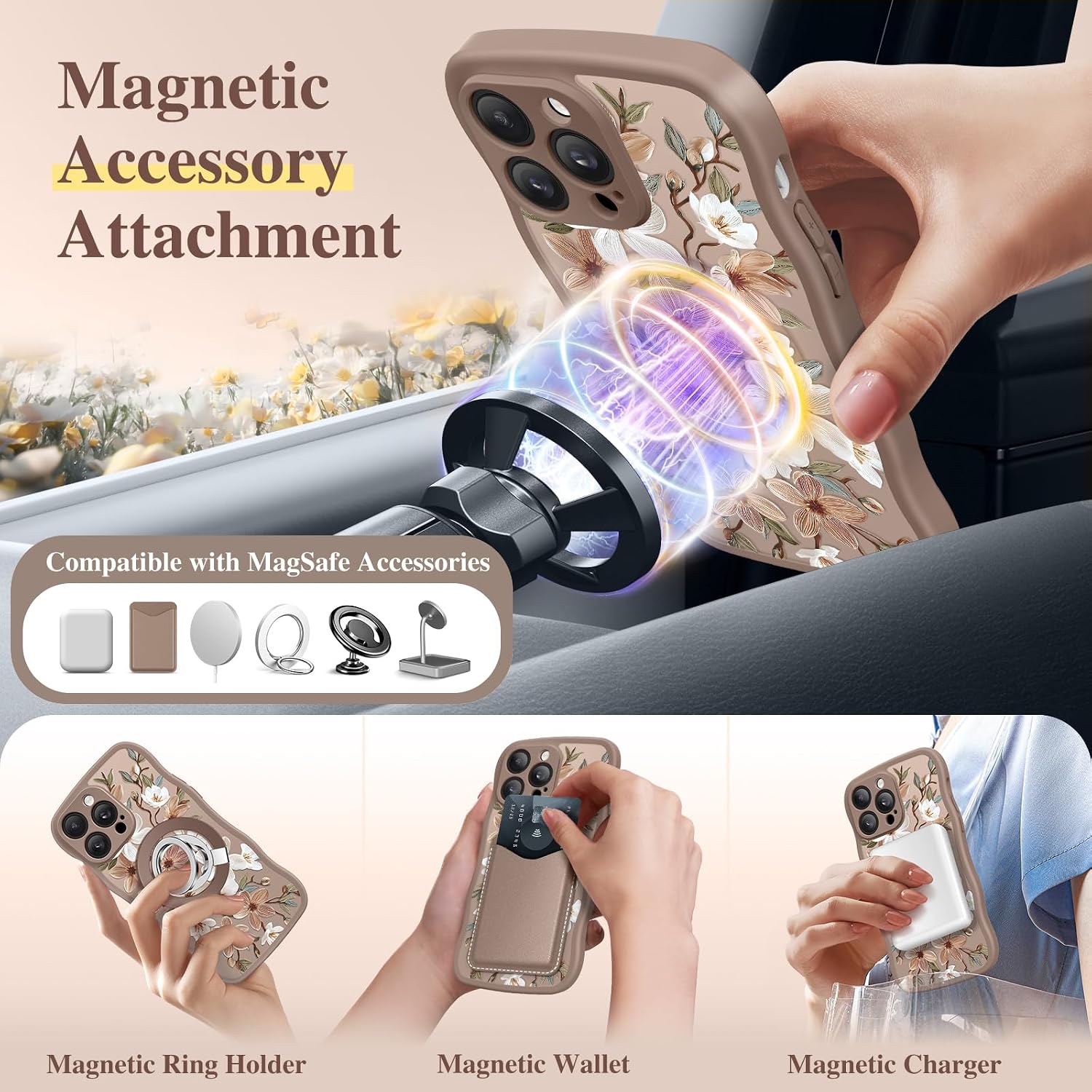 GVIEWIN for iPhone 14 Pro Max Case Compatible with MagSafe