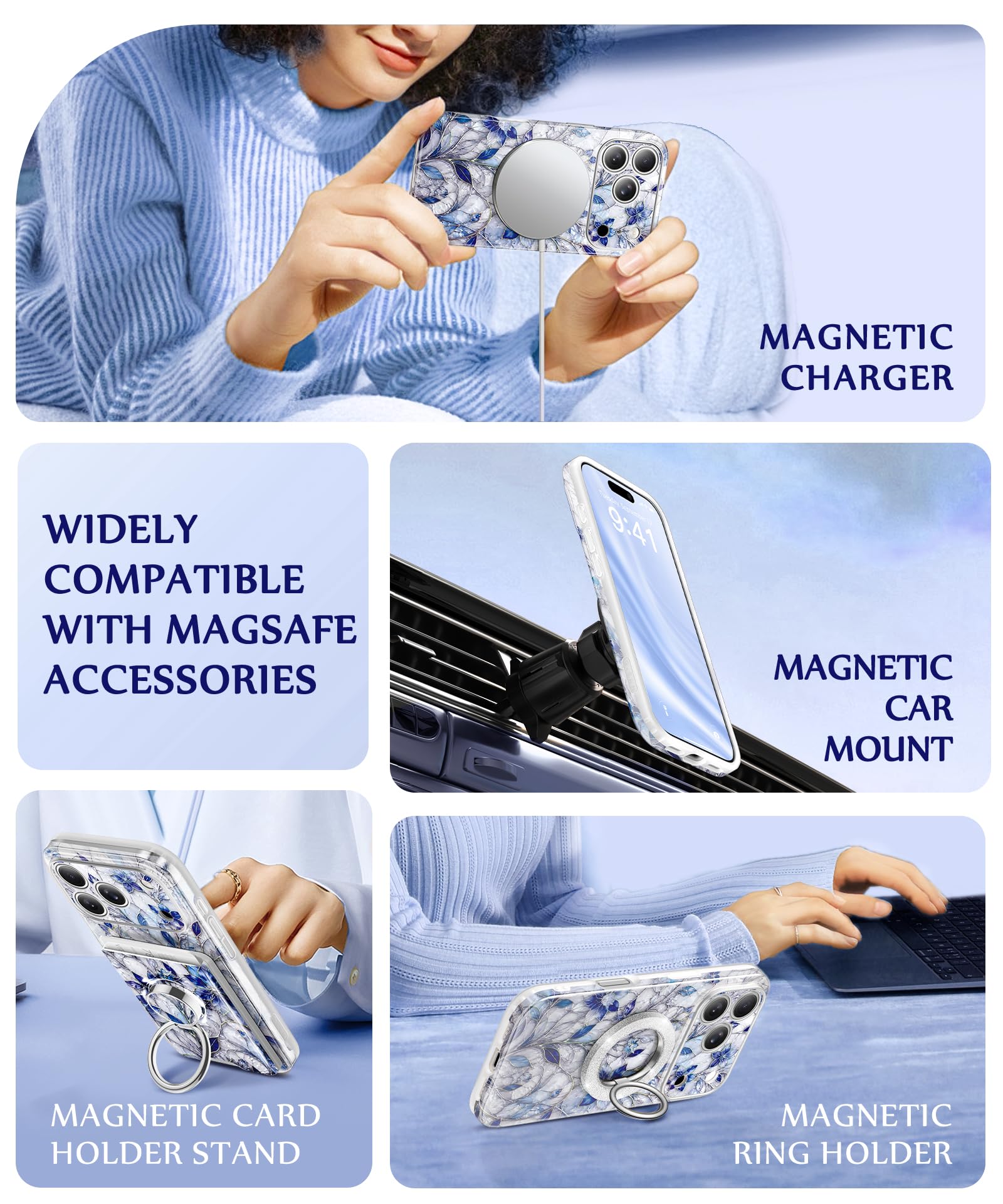 GVIEWIN for iPhone 18 Pro Case Compatible with MagSafe
