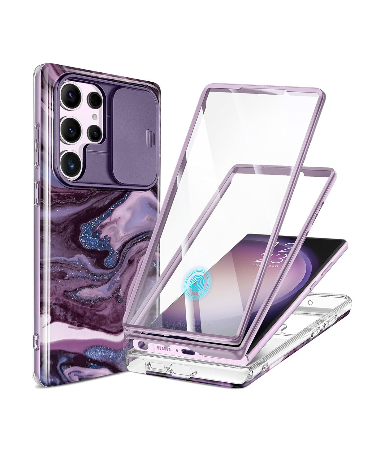 GVIEWIN for Samsung Galaxy S23 Ultra Case with Slide Camera Cover