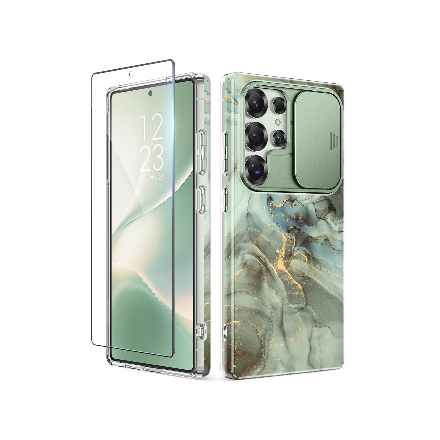GVIEWIN for Samsung Galaxy S25 Ultra Case with Slide Camera Cover