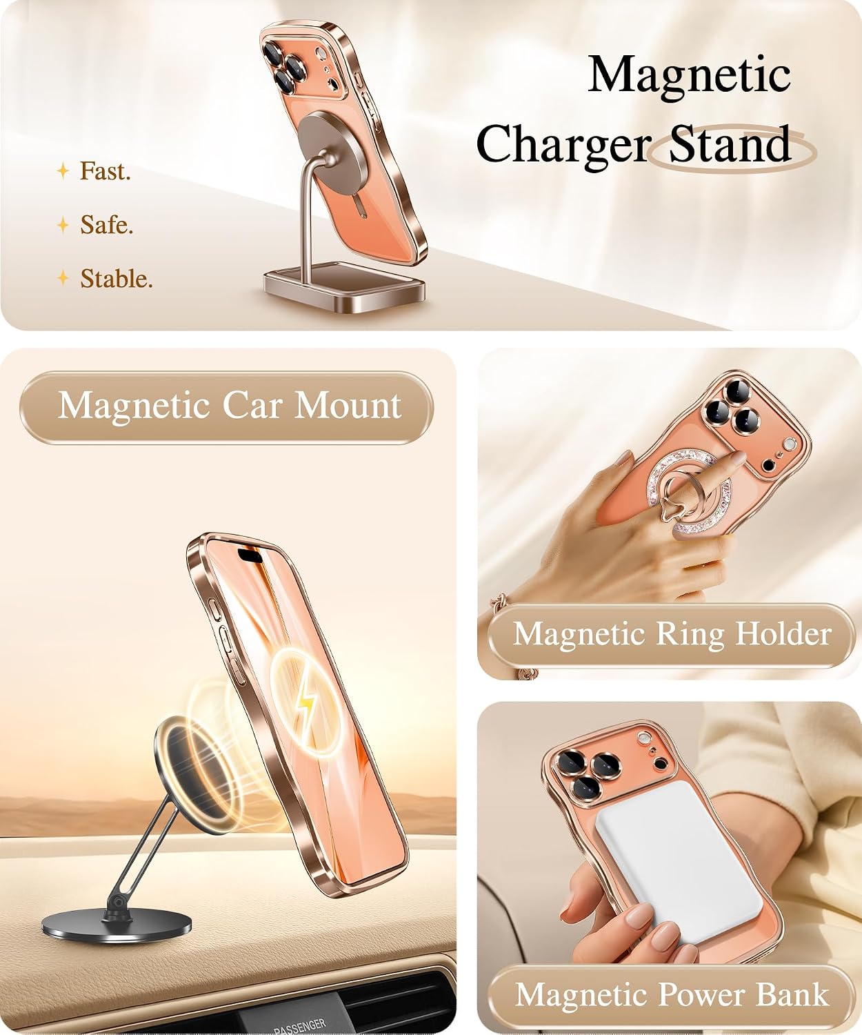 GVIEWIN for iPhone 17 Pro Case Compatible with MagSafe
