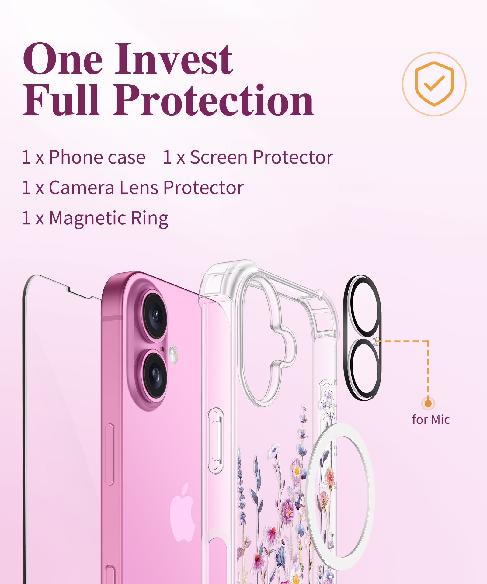 GVIEWIN for IPhone 16 Plus anti-fall painted case