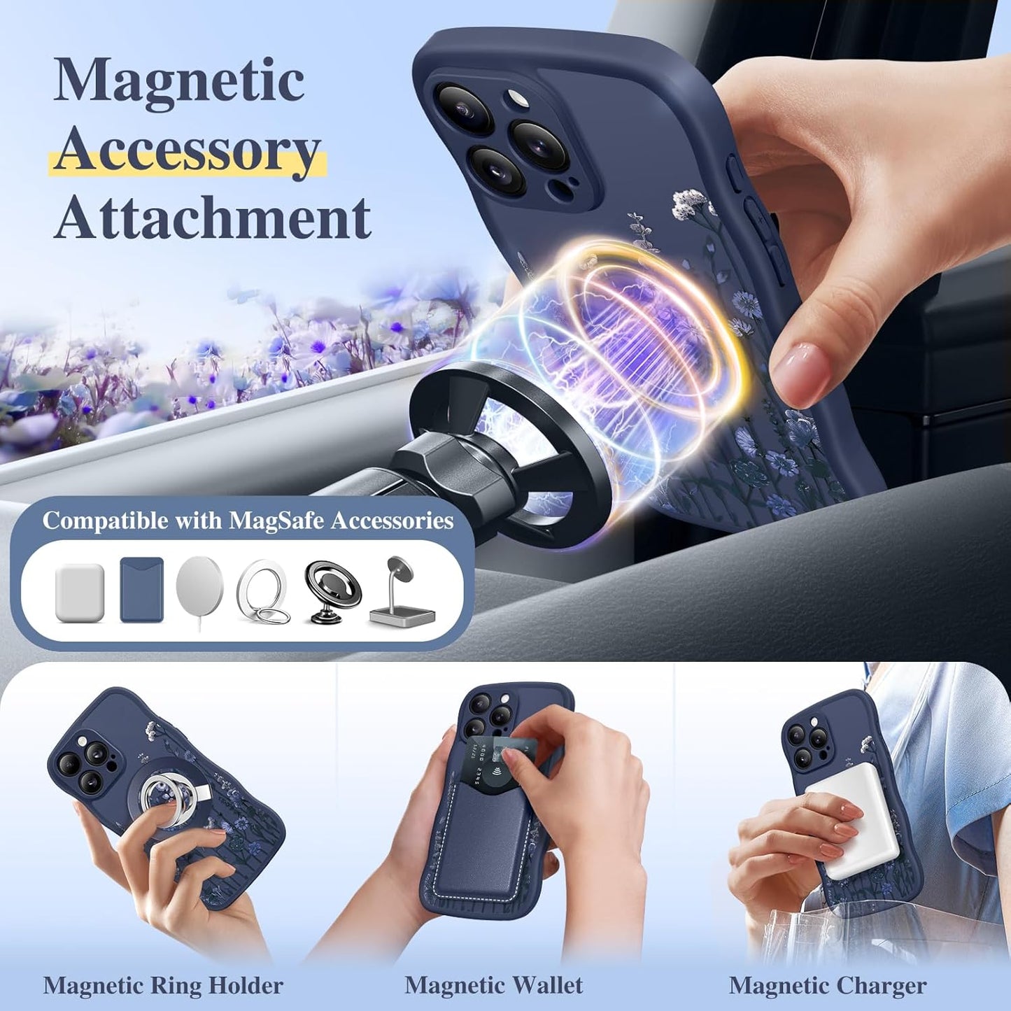 GVIEWIN for iPhone 16 Pro Max Case Compatible with MagSafe
