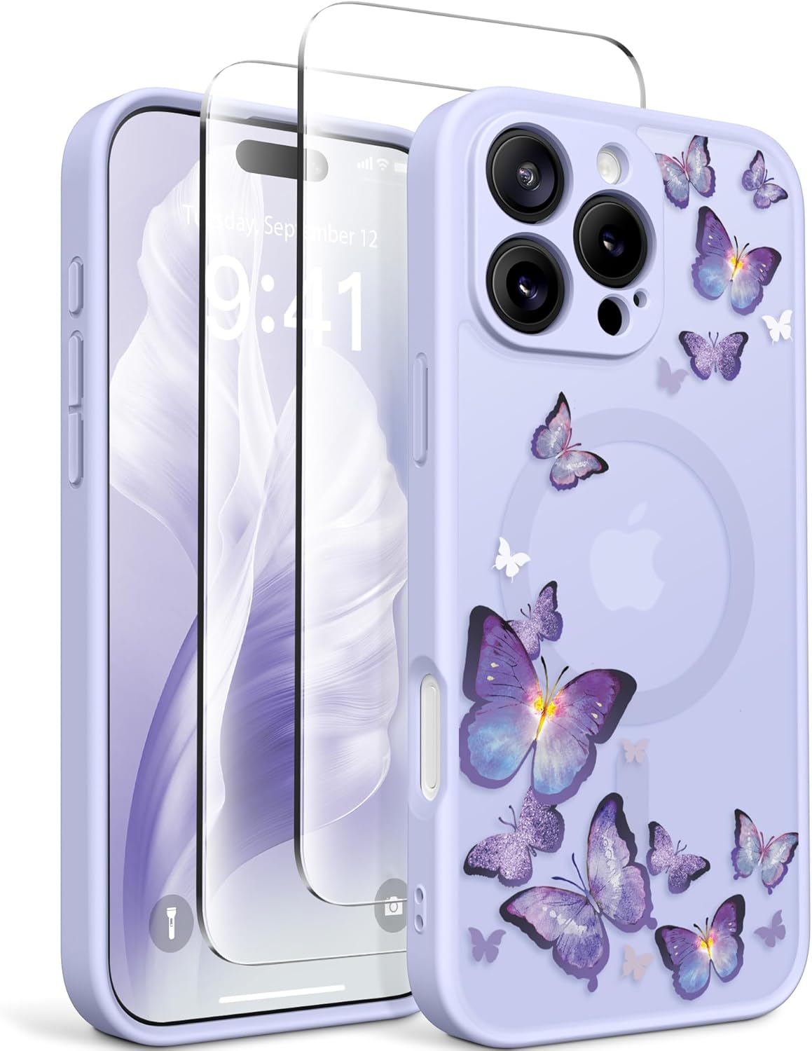iPhone 16 Pro Floral Translucent Case Butterfly