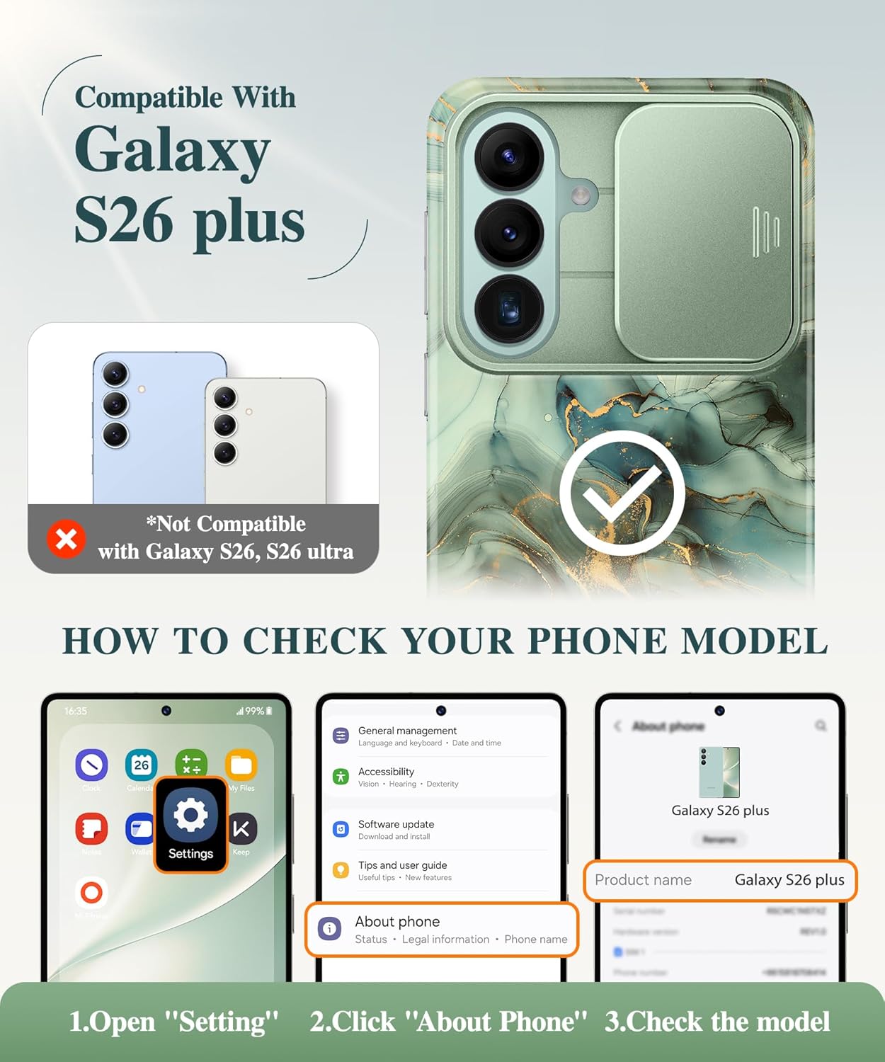 GVIEWIN Compatible with Samsung Galaxy S26 Plus Case