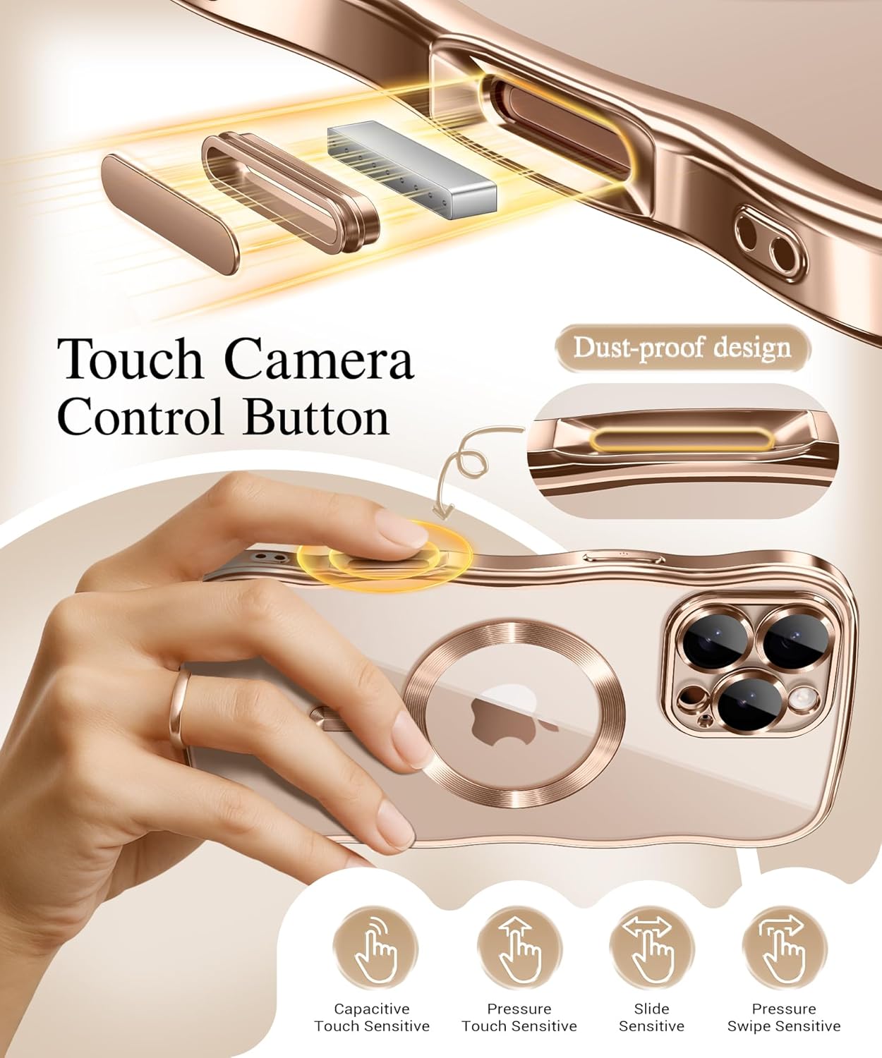 GVIEWIN for iPhone 16 Pro Case Compatible with MagSafe