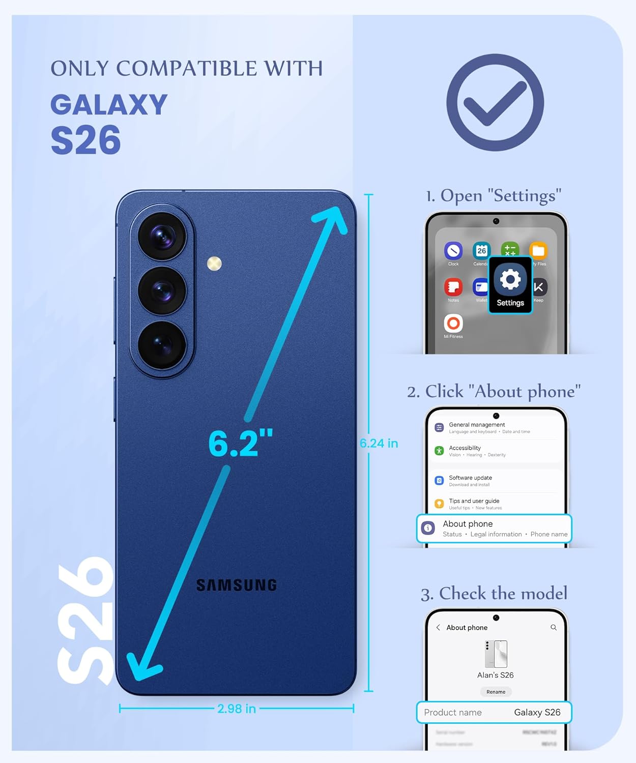 GVIEWIN Compatible with Samsung Galaxy S26 Case