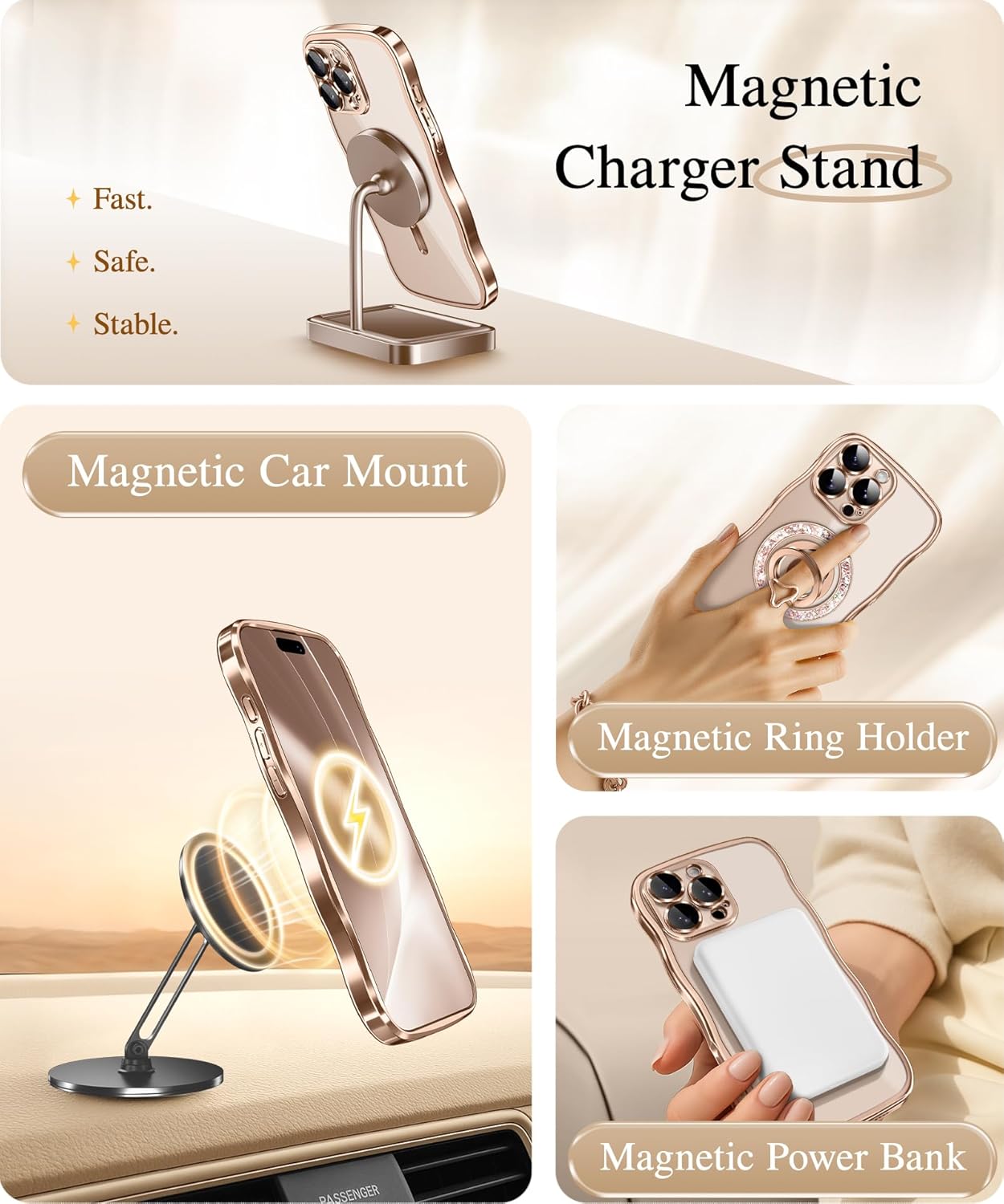 GVIEWIN for iPhone 16 Pro Max Case Compatible with MagSafe