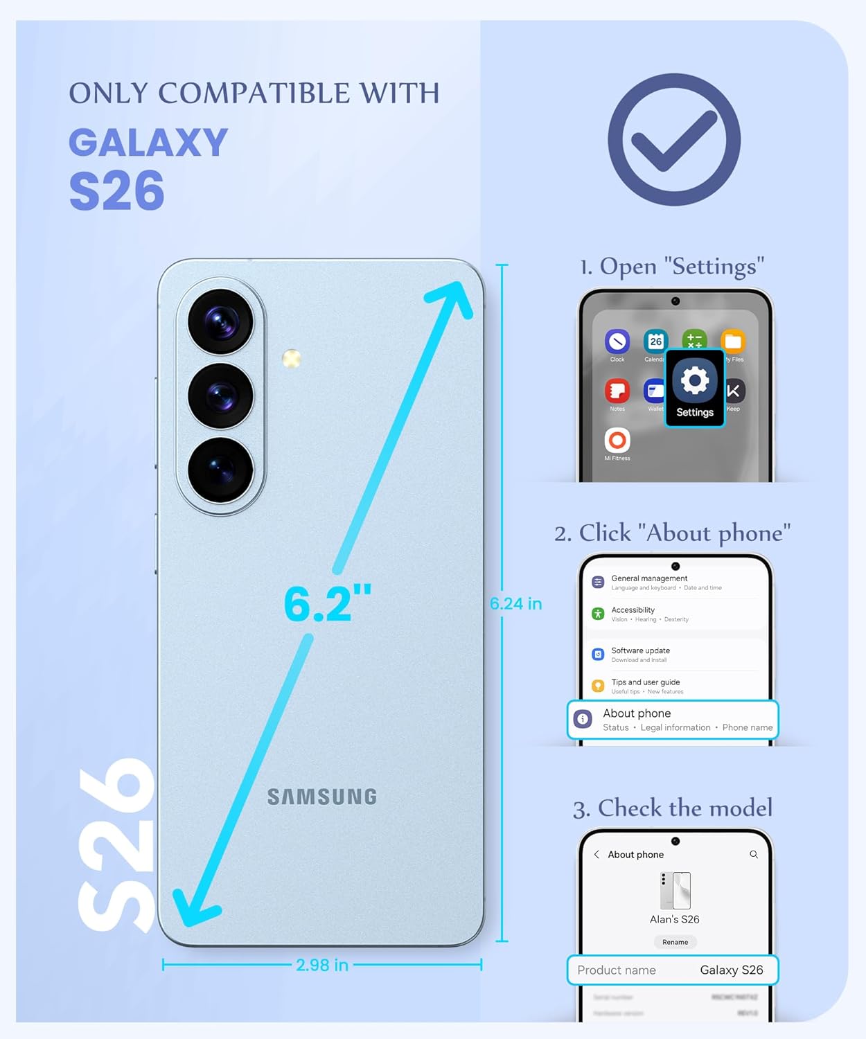 GVIEWIN Compatible with Samsung Galaxy S26 Case