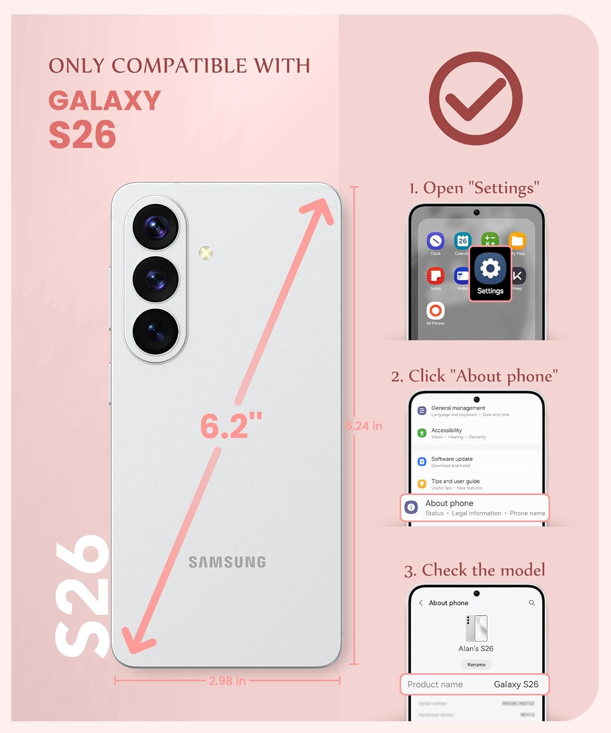 GVIEWIN Compatible with Samsung Galaxy S26 Case