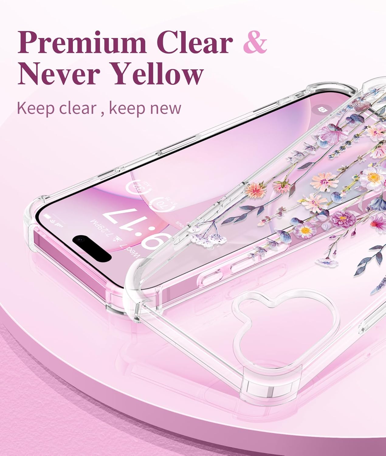 GVIEWIN for iPhone 16 Case Floral