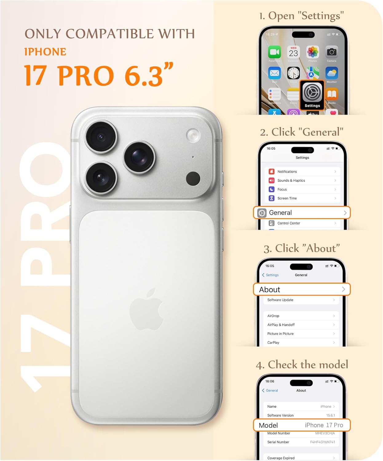 GVIEWIN for iPhone 17 Pro Case Compatible with MagSafe