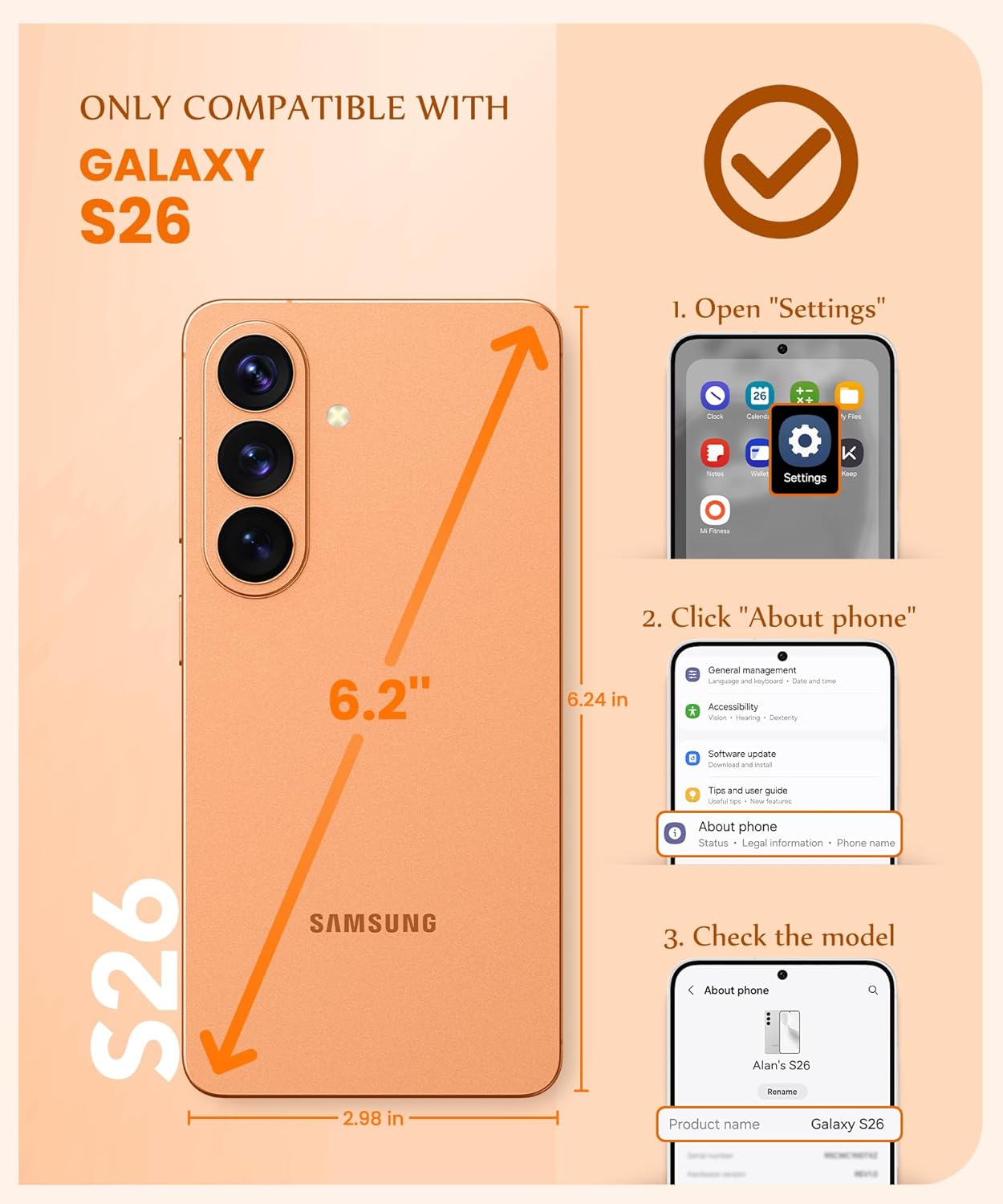 GVIEWIN Compatible with Samsung Galaxy S26 Case