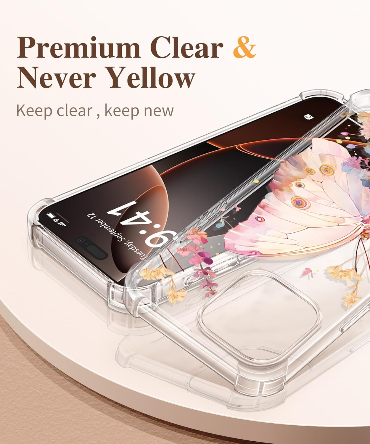 iPhone 16 Pro Max Case Butterfly Floral