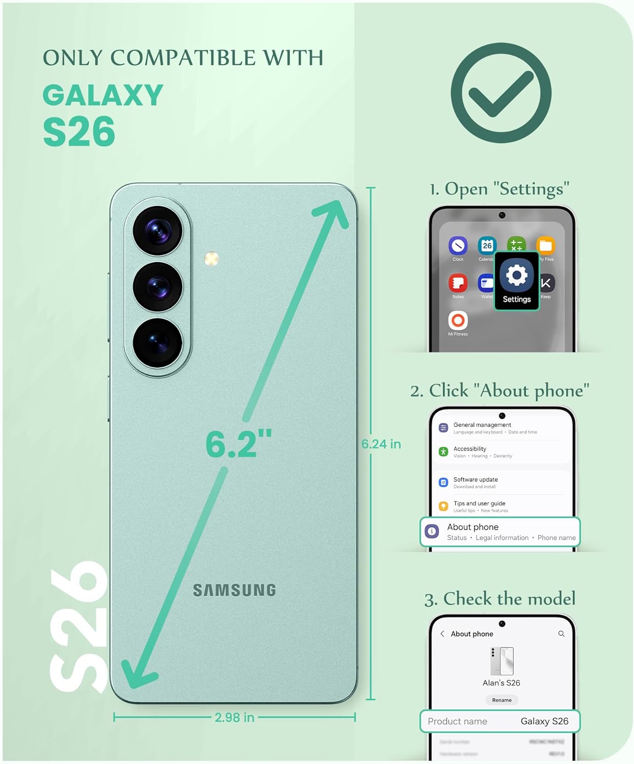 GVIEWIN Compatible with Samsung Galaxy S26 Case