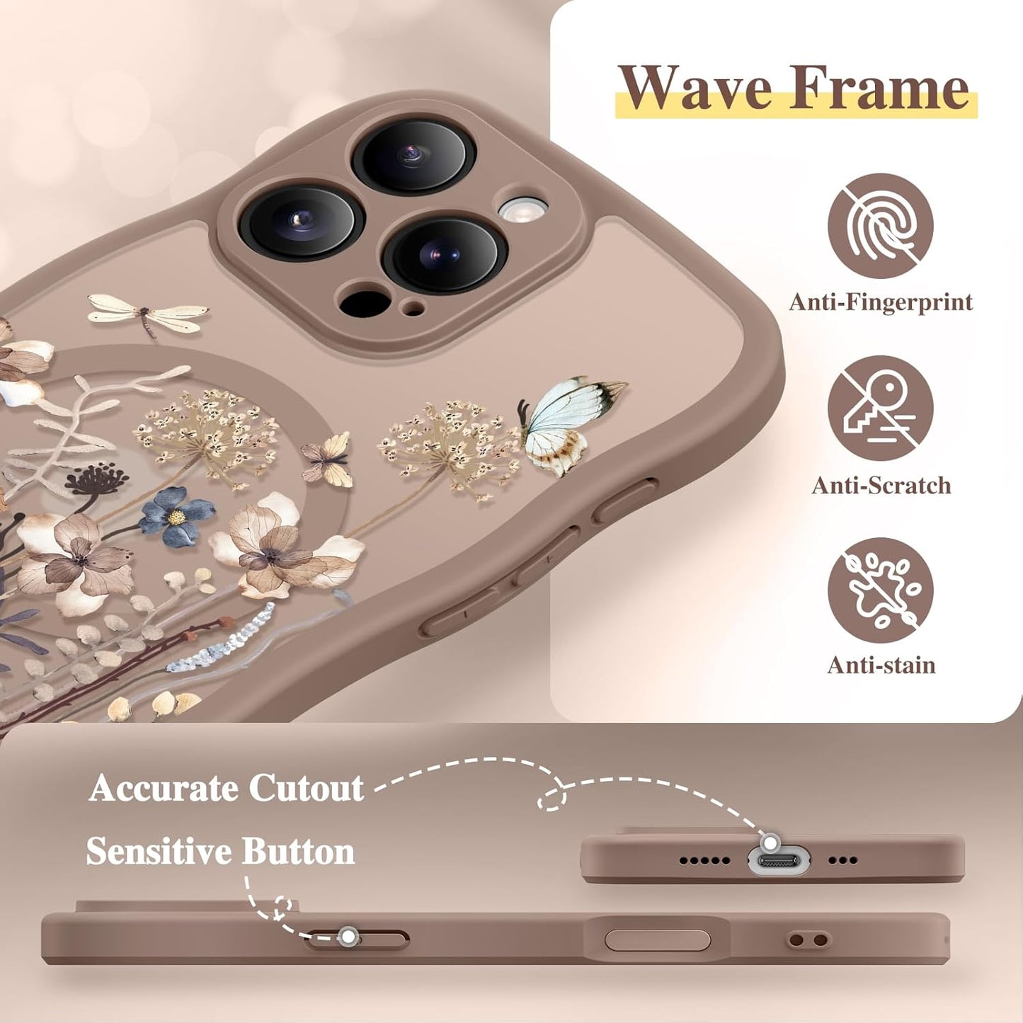 GVIEWIN for iPhone 16 Pro Case Compatible with MagSafe