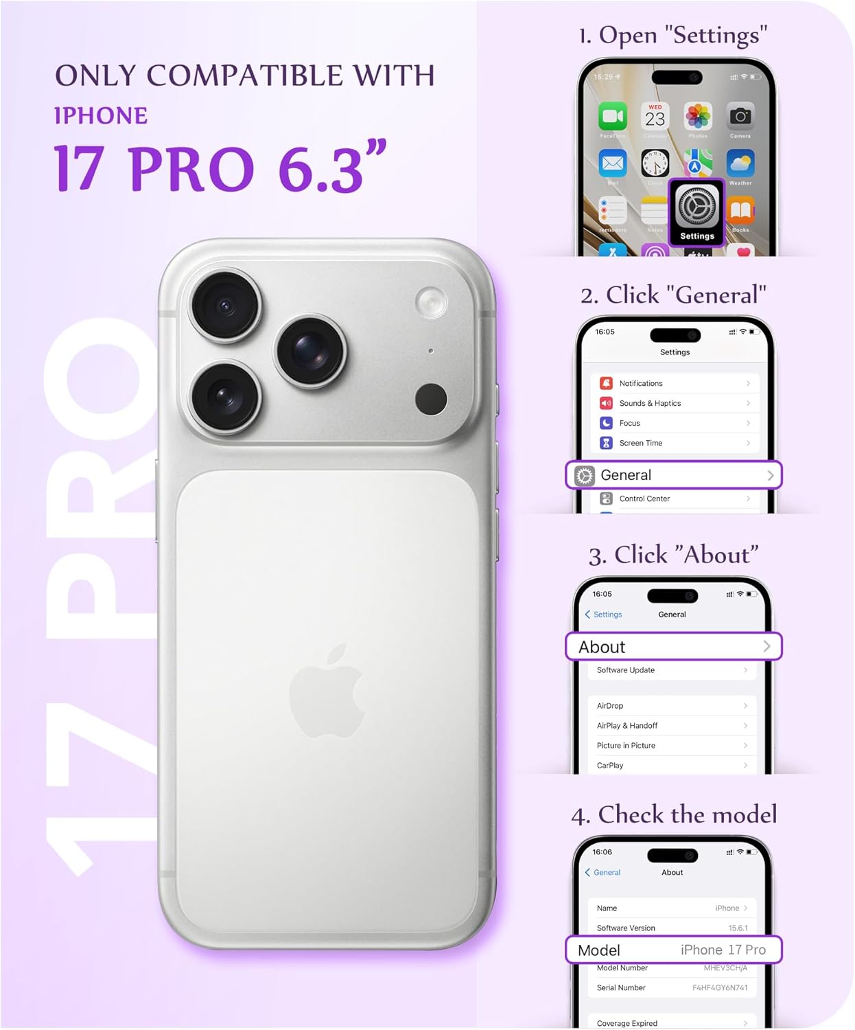 GVIEWIN for iPhone 17 Pro Case