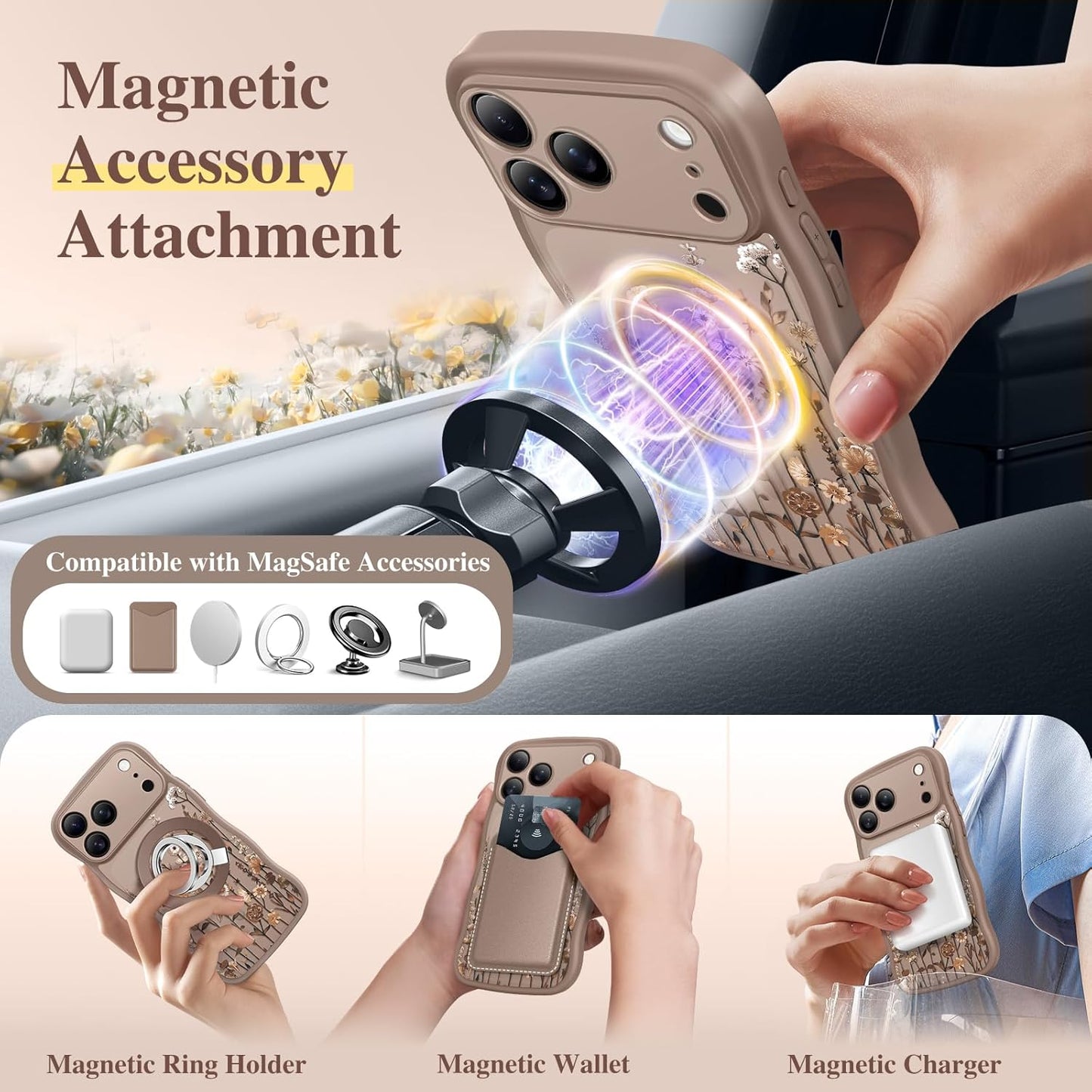GVIEWIN for iPhone 17 Pro Max Case Compatible with MagSafe