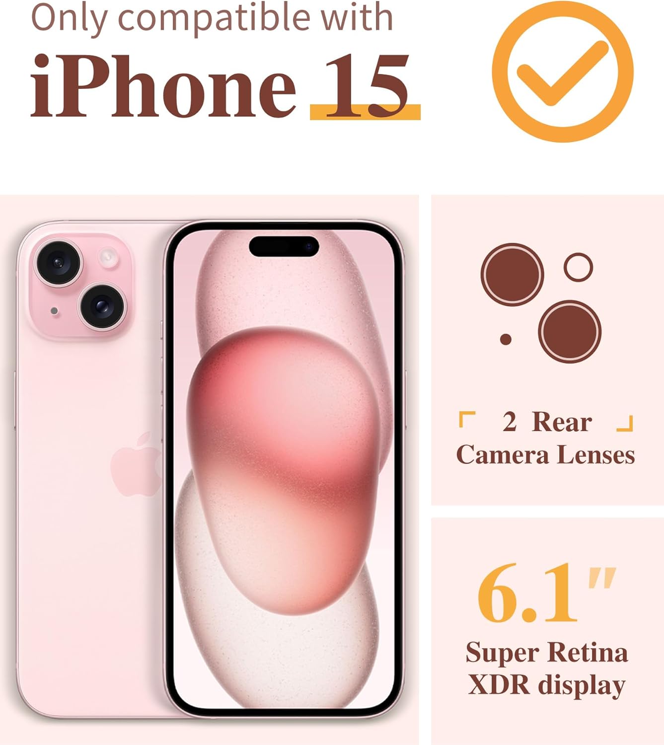 GVIEWIN for iPhone 15 Case Floral