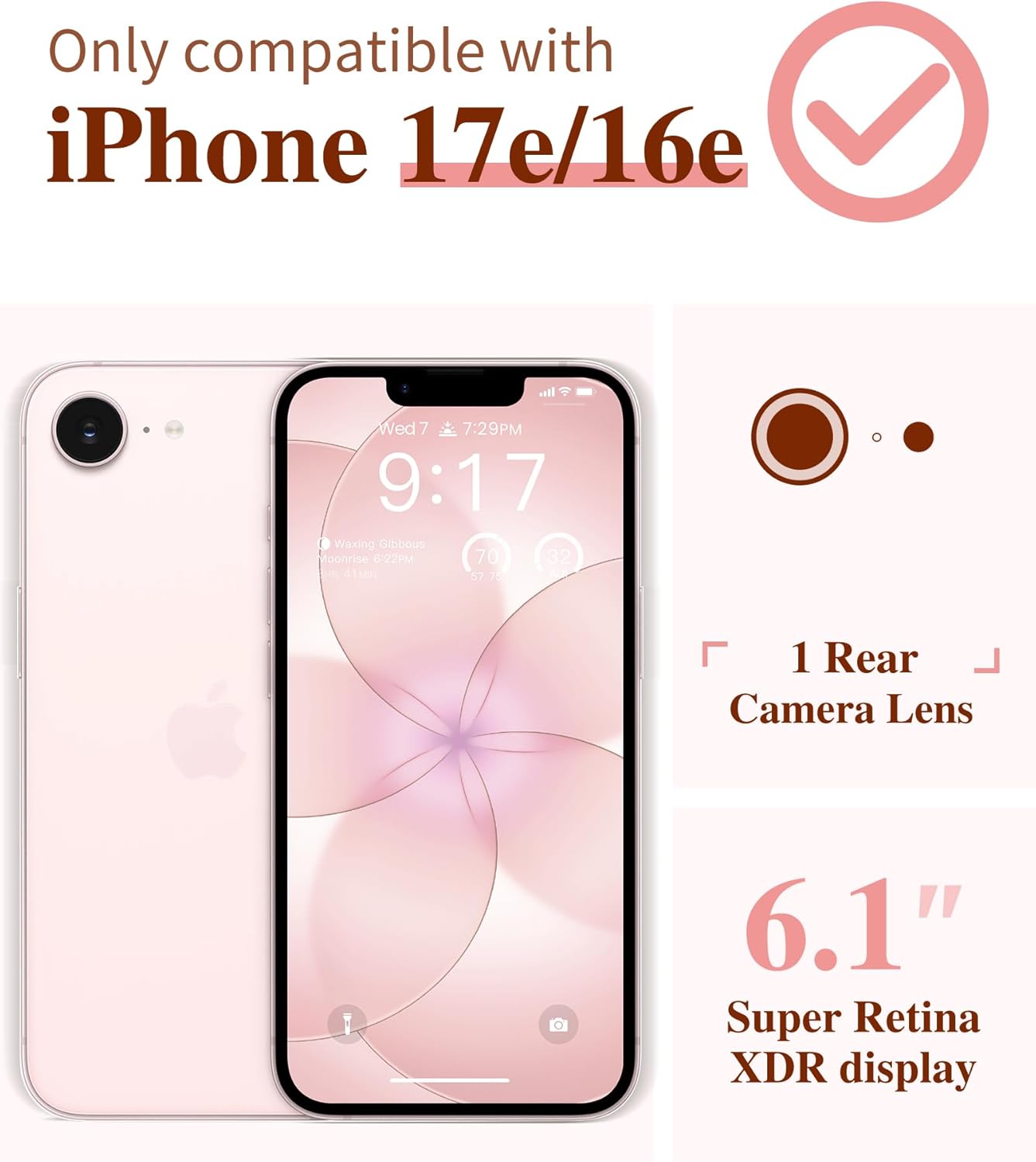 GVIEWIN for iPhone 17e Case & iPhone 16e Case