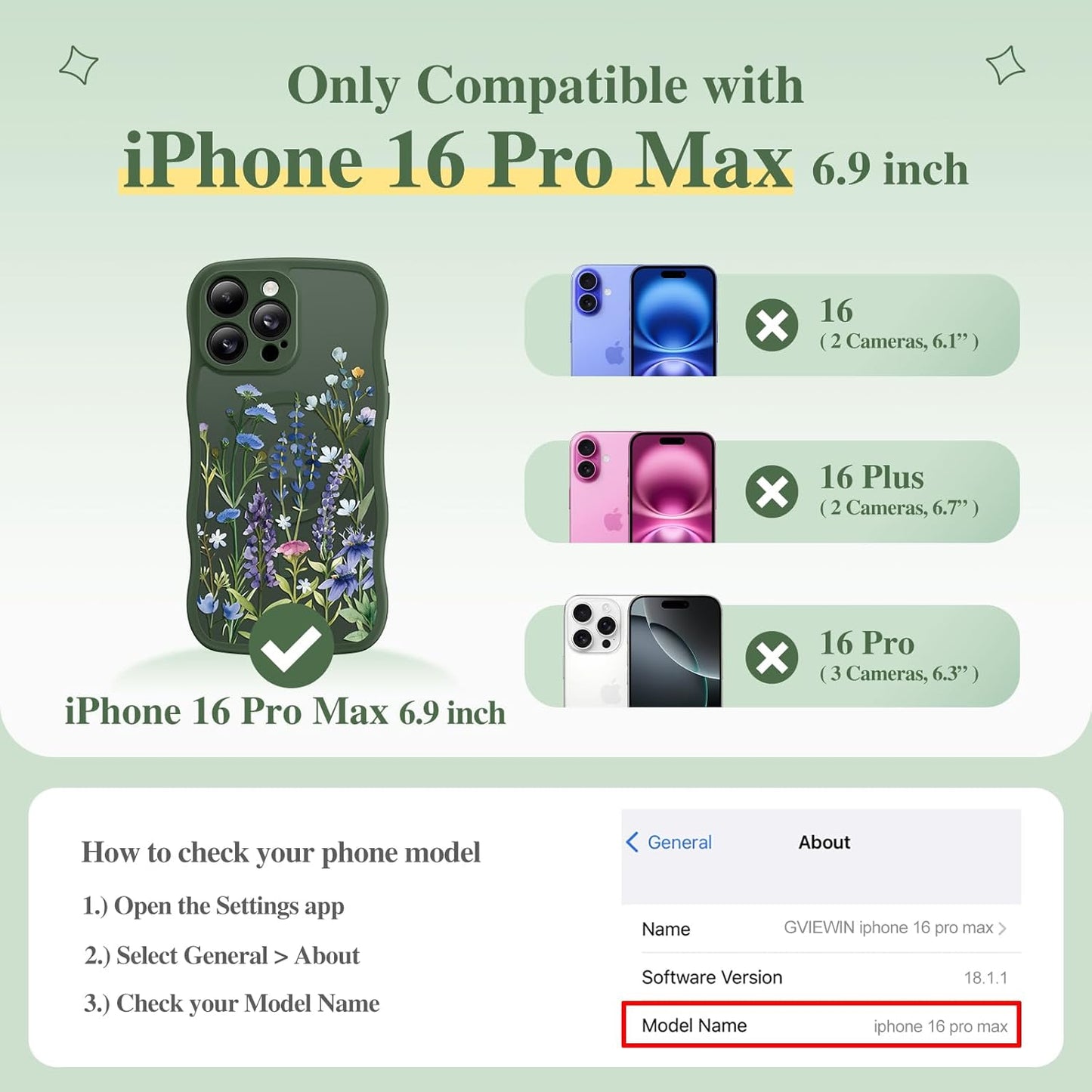 GVIEWIN for iPhone 16 Pro Max Case Compatible with MagSafe