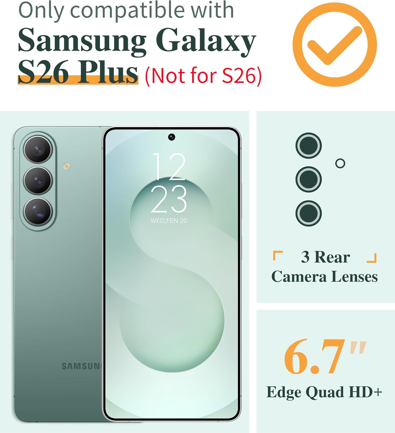 GVIEWIN Compatible with Samsung Galaxy S26 Plus Case