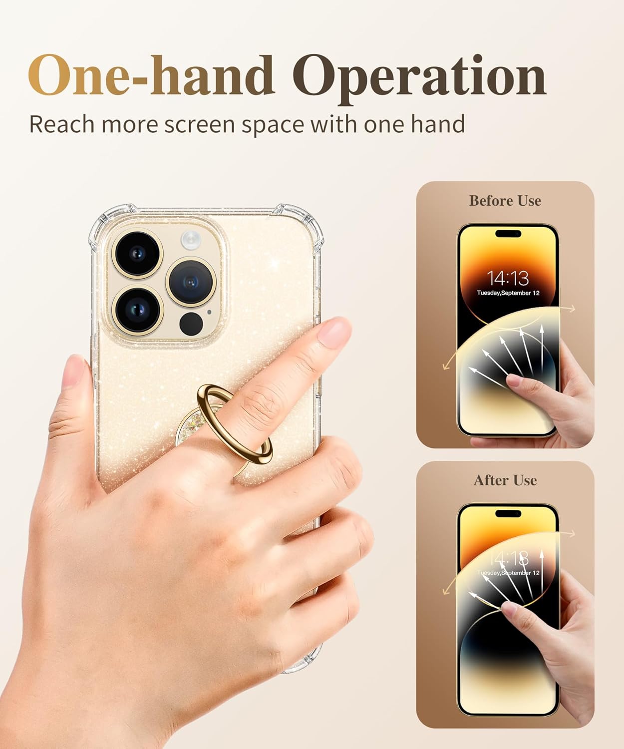 GVIEWIN Glitter Cell Phone Ring Holder