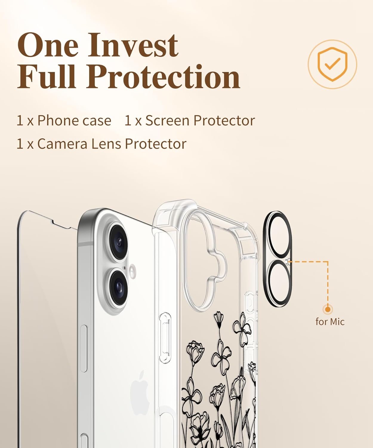 iPhone 16 Floral Case Sketch