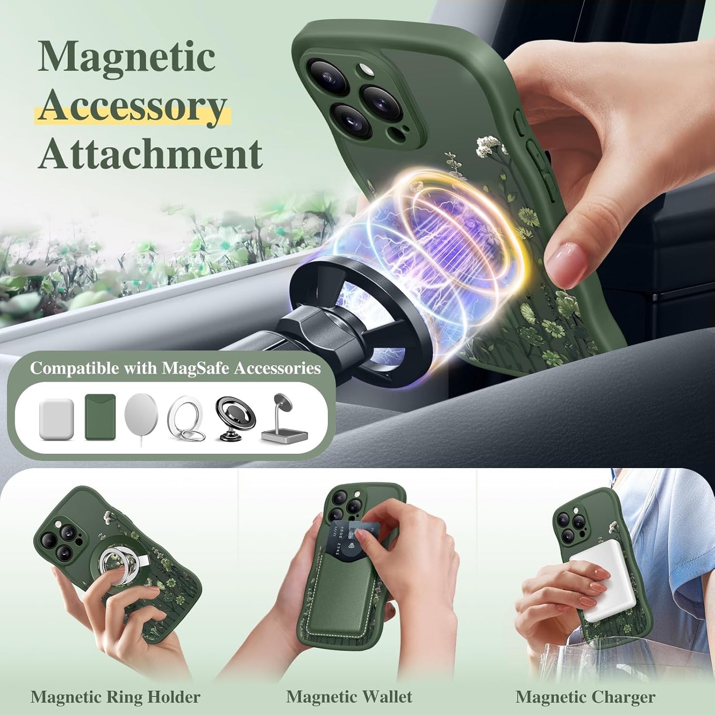 GVIEWIN for iPhone 16 Pro Max Case Compatible with MagSafe